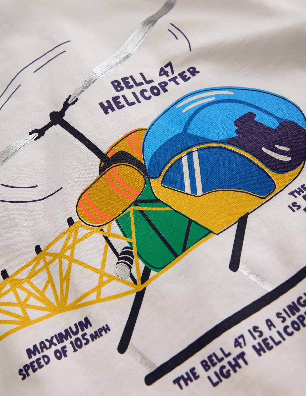 Printed Logo Raglan T-Shirt-Topaz Green Helicopter - Image 3
