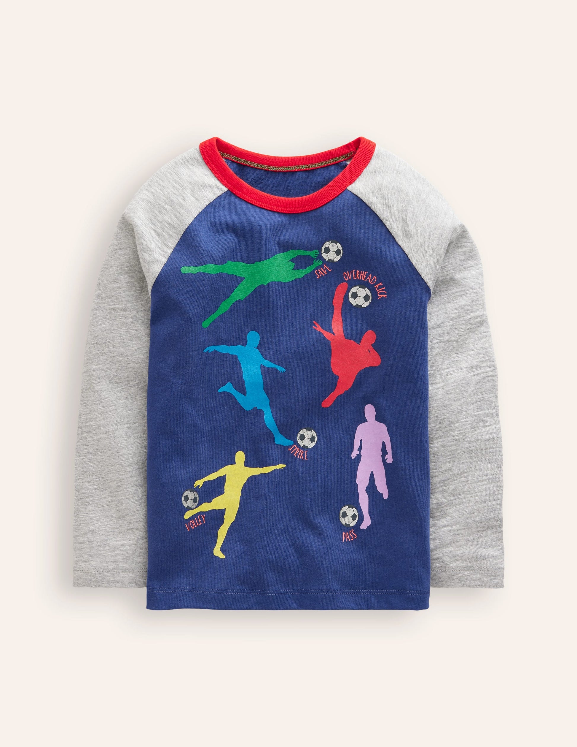 Printed Logo Raglan T-Shirt-Starboard Blue Football-1