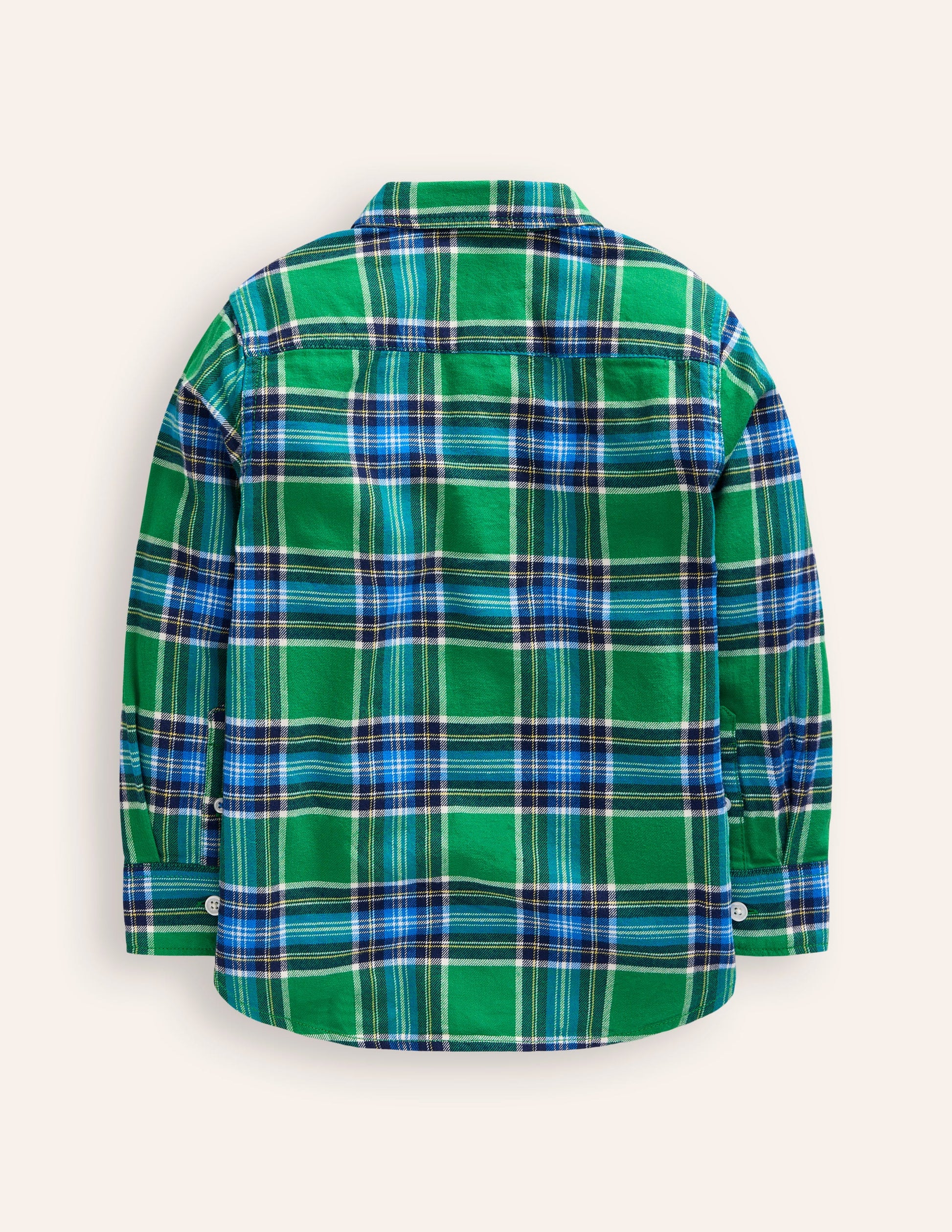 Cosy Cotton Check Shirt-Highland Green/Greek Blue-2