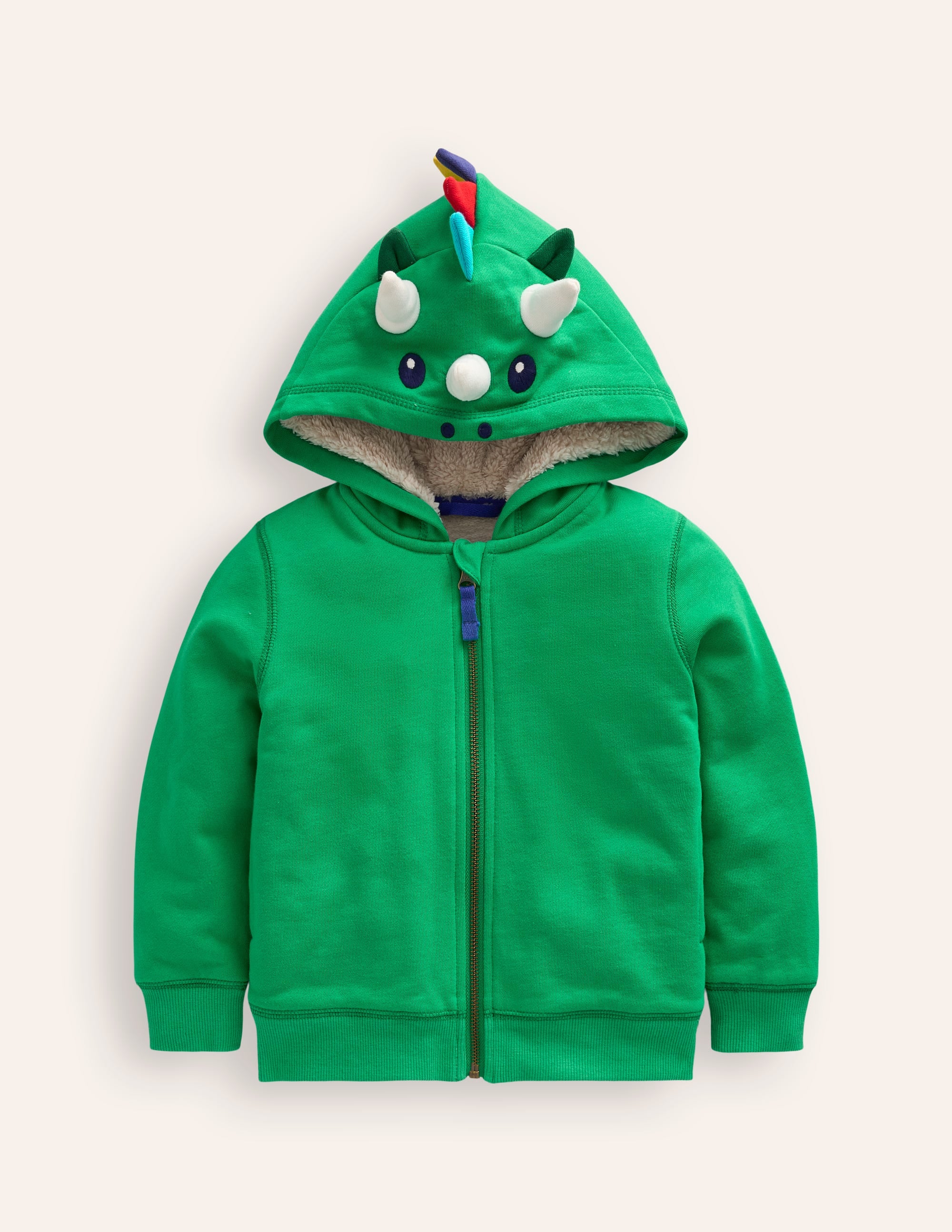 Shaggy-Lined Novelty Hoodie-Shamrock Green Dragon - Image 1