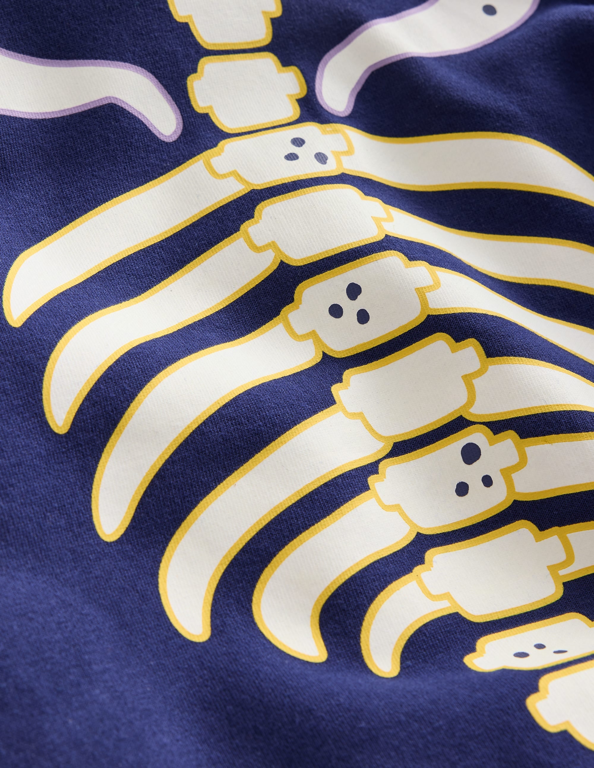 Glow Halloween Hoodie-College Navy Dino - Image 3