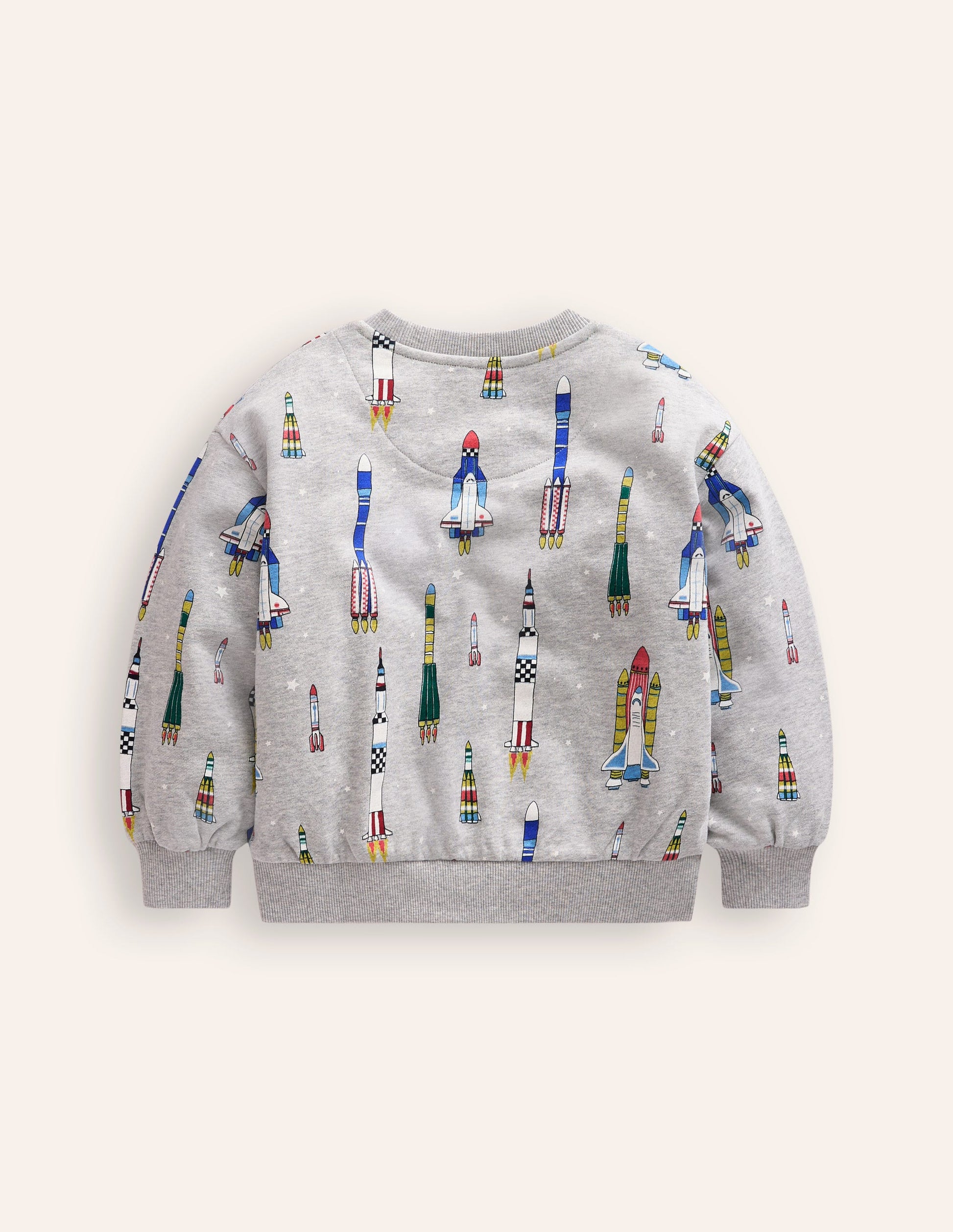 Printed Sweatshirt-Grey Marl Rockets-2
