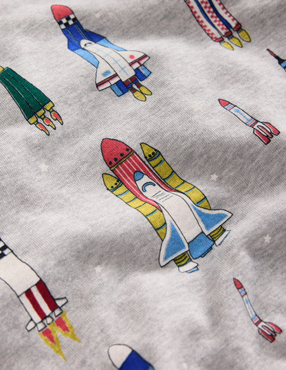 Printed Sweatshirt-Grey Marl Rockets-3