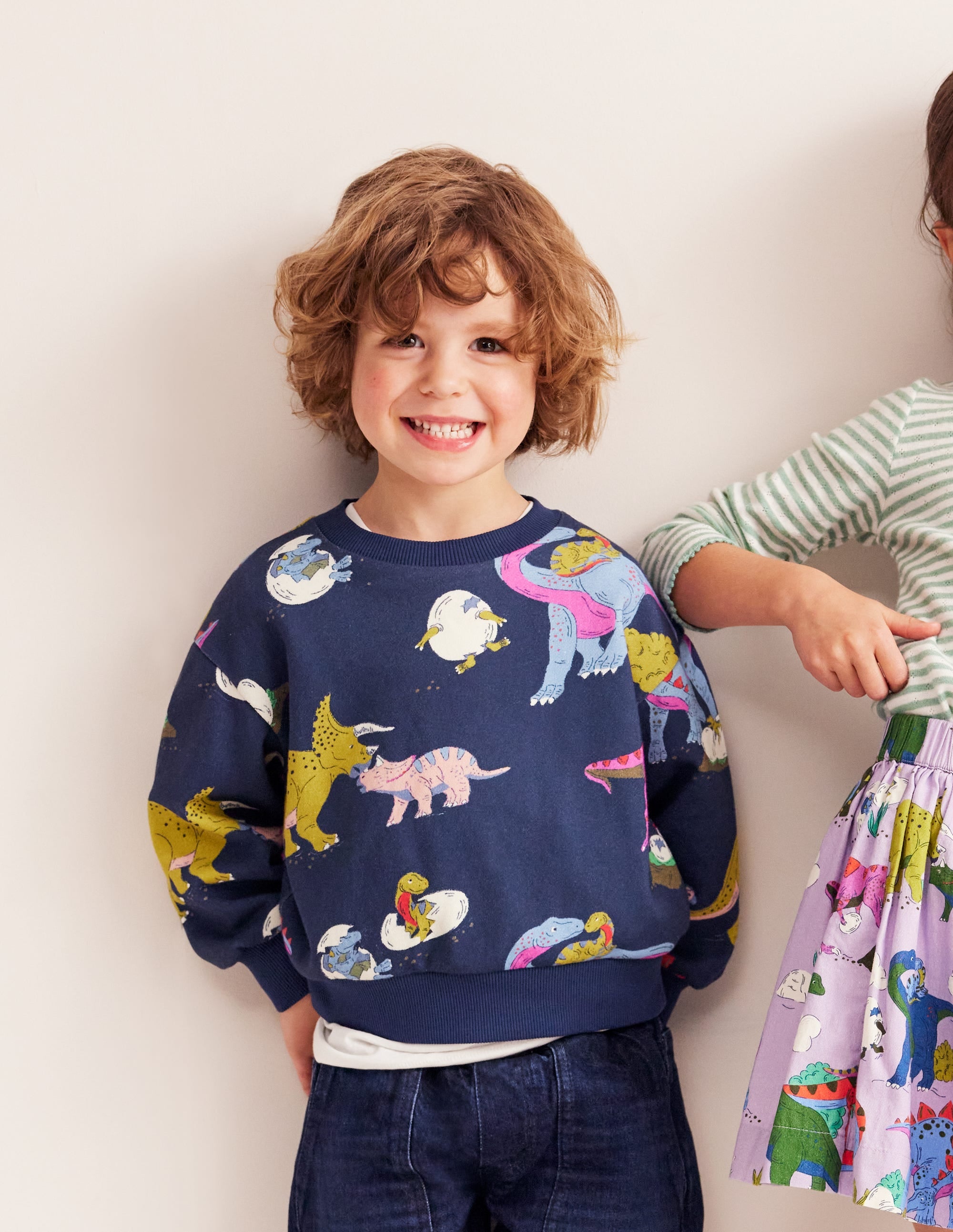 Printed Sweatshirt-Multi Dino Family - Image 2