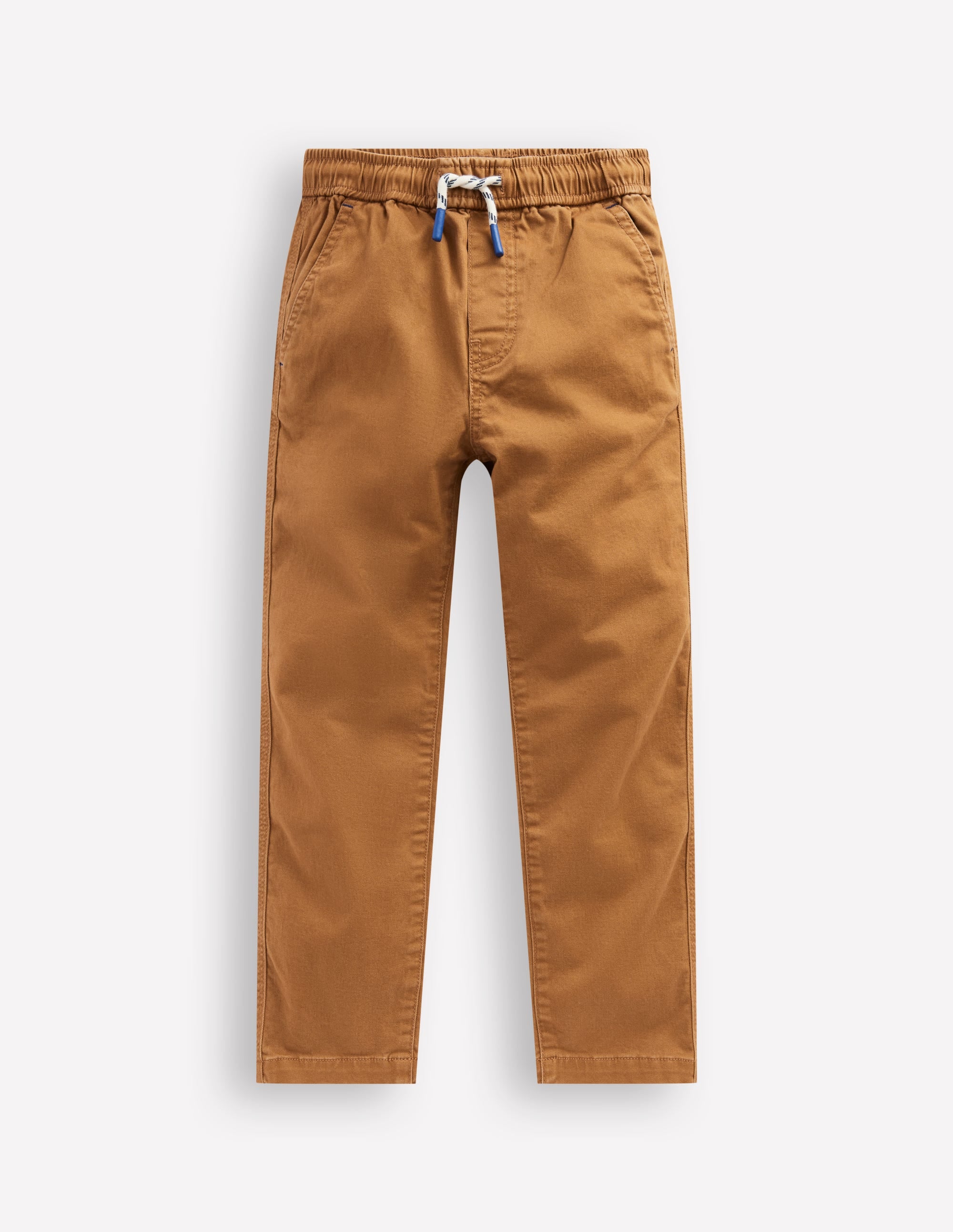 Slim Pull-On Trousers-Butterscotch Brown - Image 1