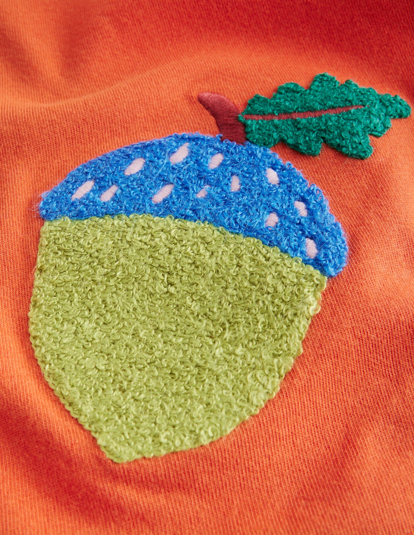 Applique Mock Sleeve T-Shirt-Autumn Maple Orange