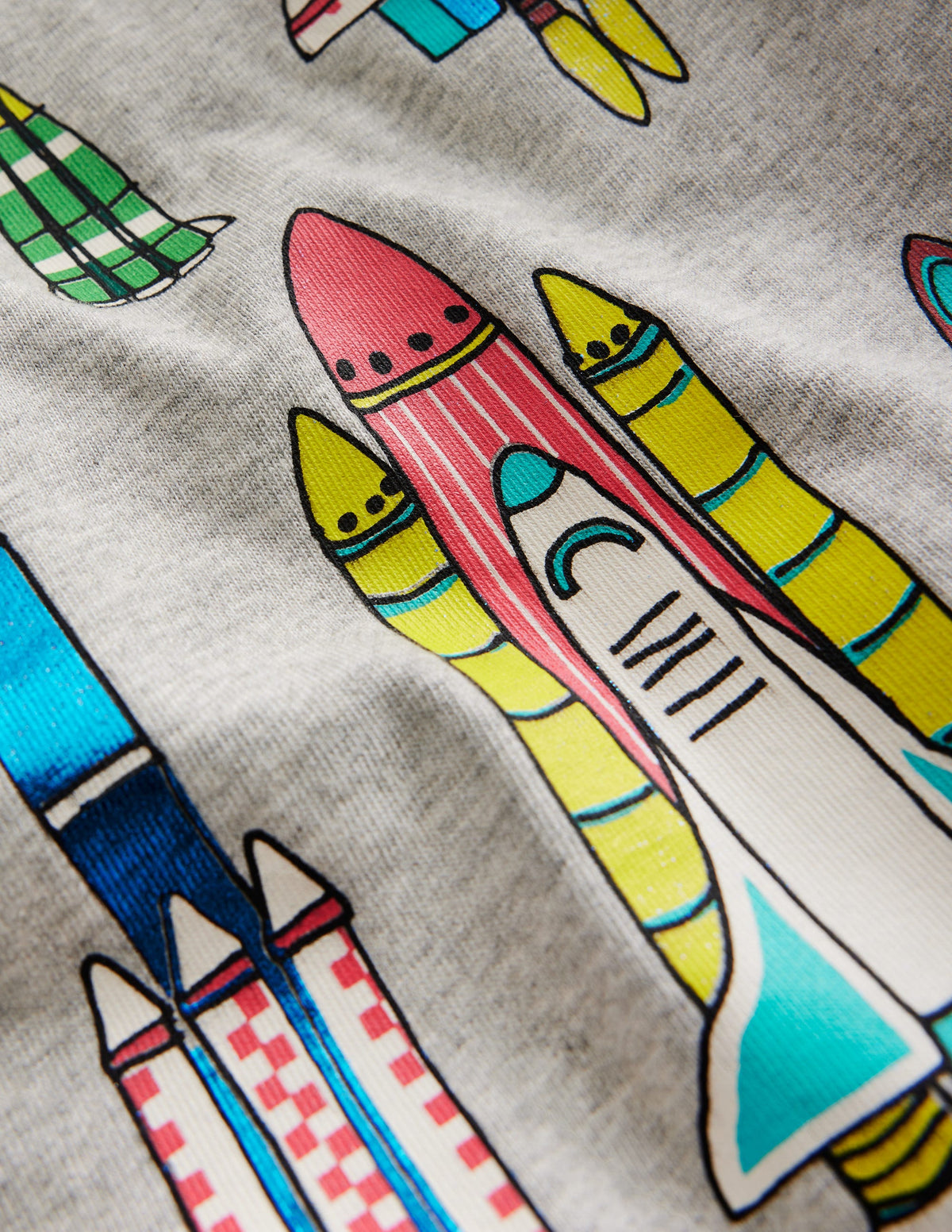 Printed Logo T-Shirt-Grey Marl Rockets - Image 3