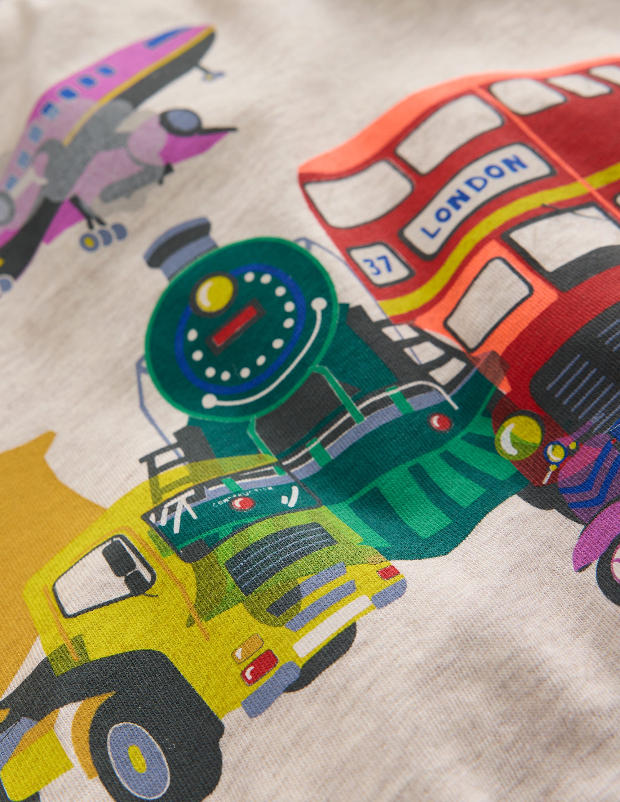 Printed Logo T-Shirt-Oatmeal Marl Transport - Image 3