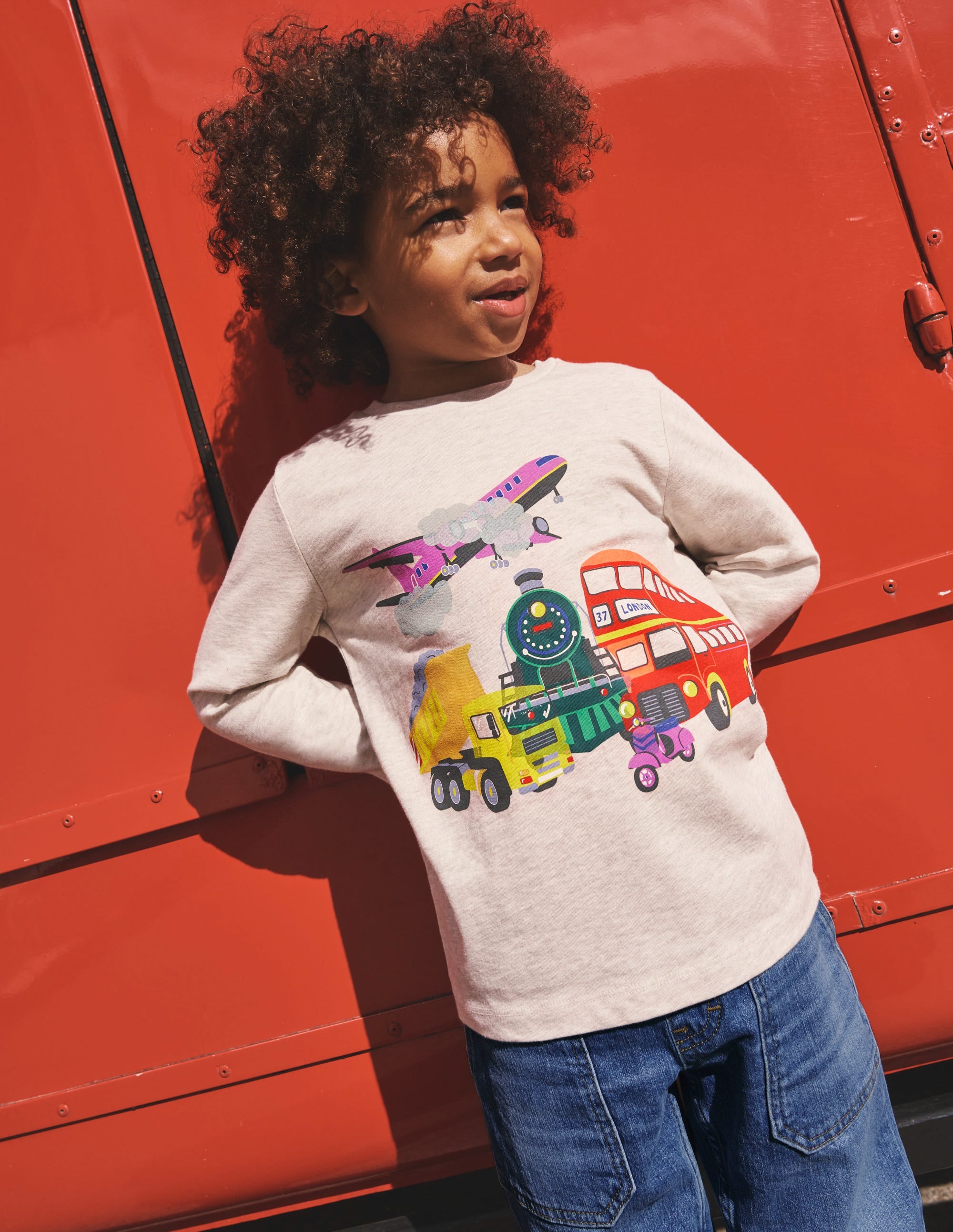 Printed Logo T-Shirt-Oatmeal Marl Transport - Image 4