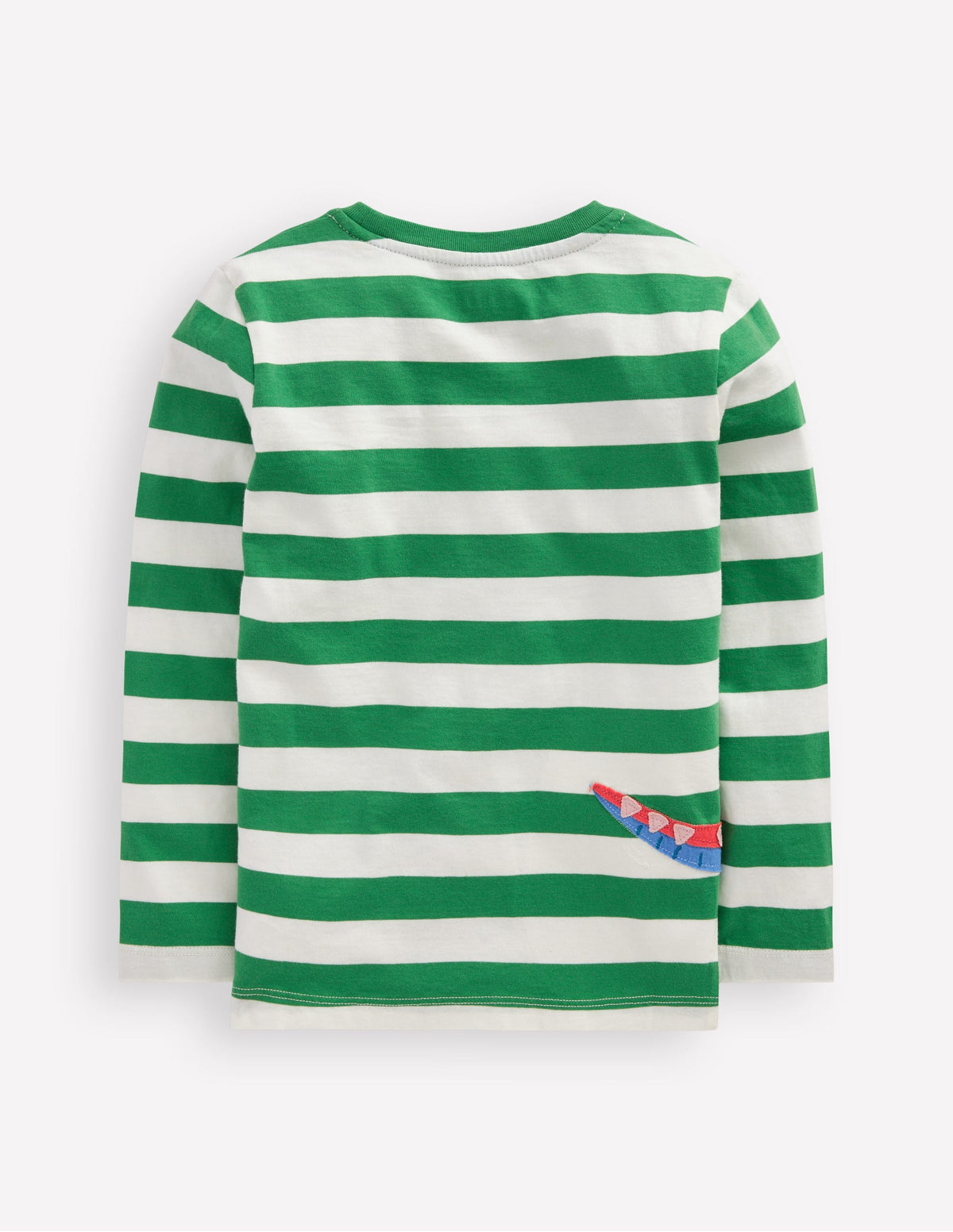 Front & Back Appliqué T-shirt-Shamrock Green Dino Family - Image 2