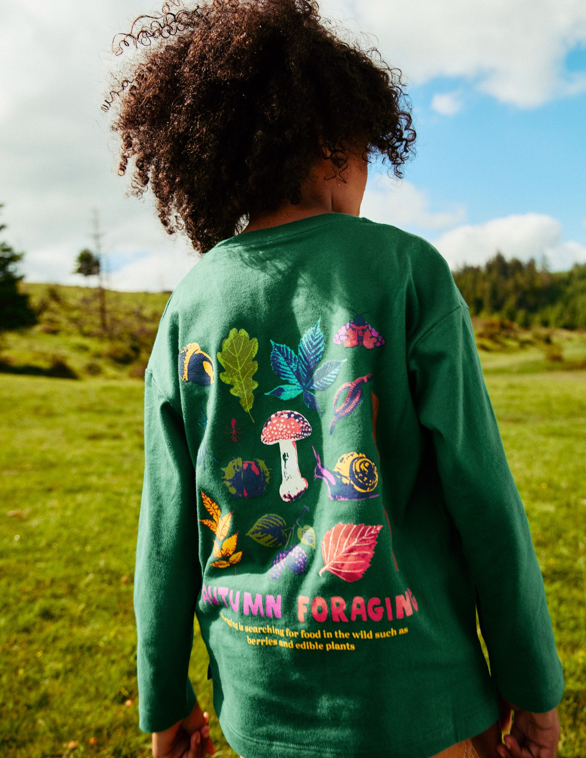 Educational T-Shirt-Jewel Green Autumn Foraging-5