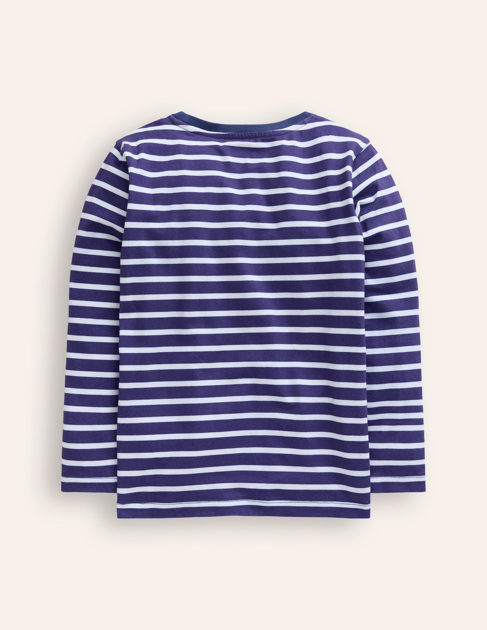 Appliqué T-shirt-Denim Blue and Ivory Pigeons-4