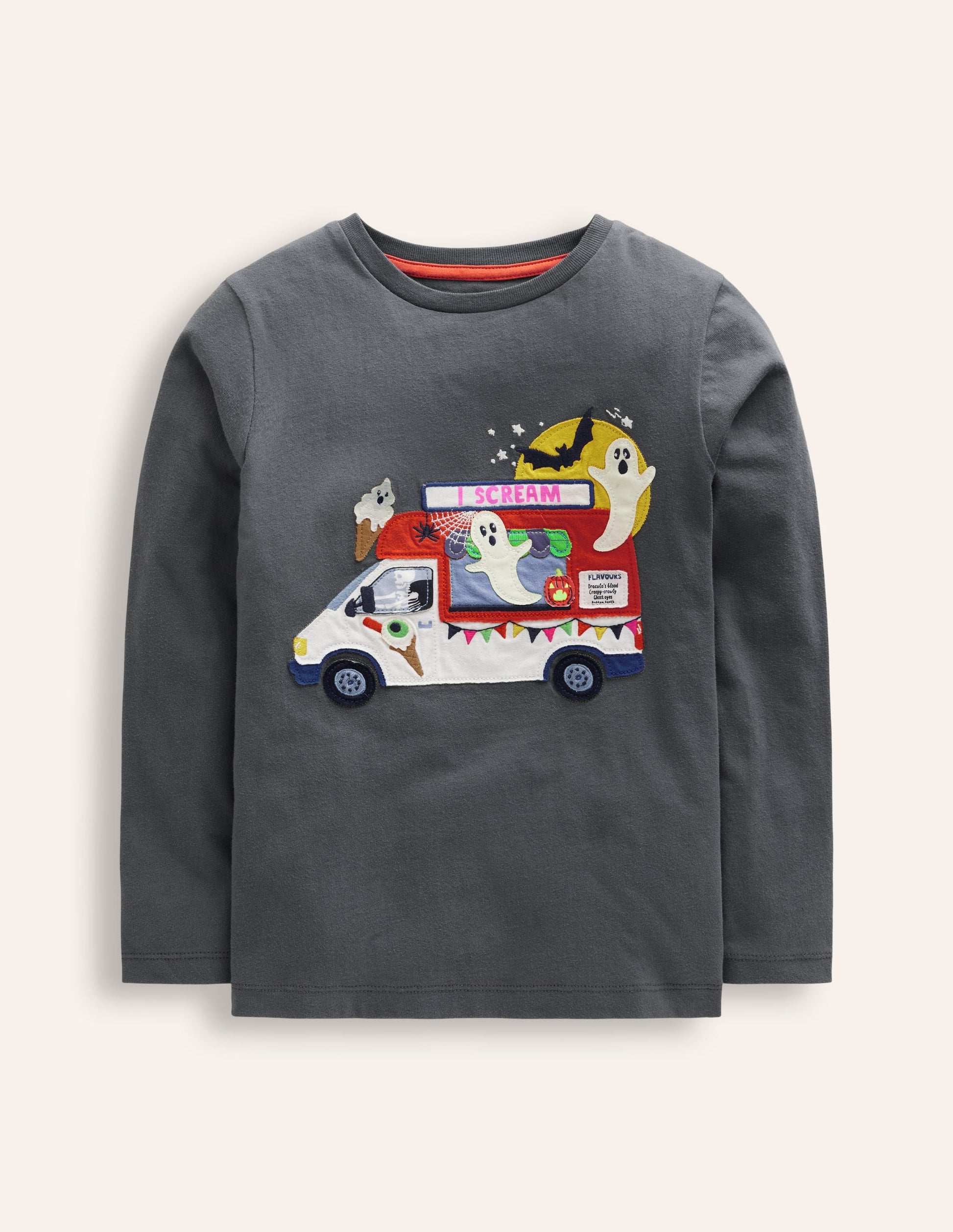 Halloween Appliqué T-shirt-Smoke Ice Cream Van-1