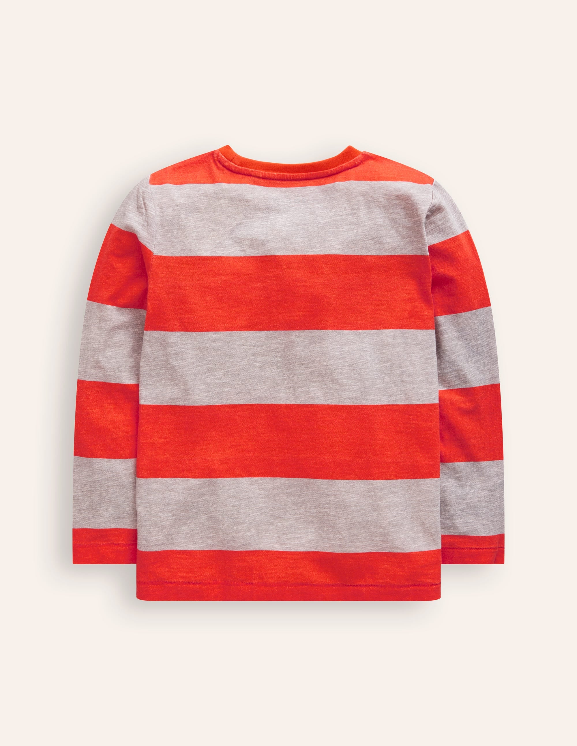 Everyday Long Sleeve T-Shirt-Grey Marl/ Firecracker Red - Image 2