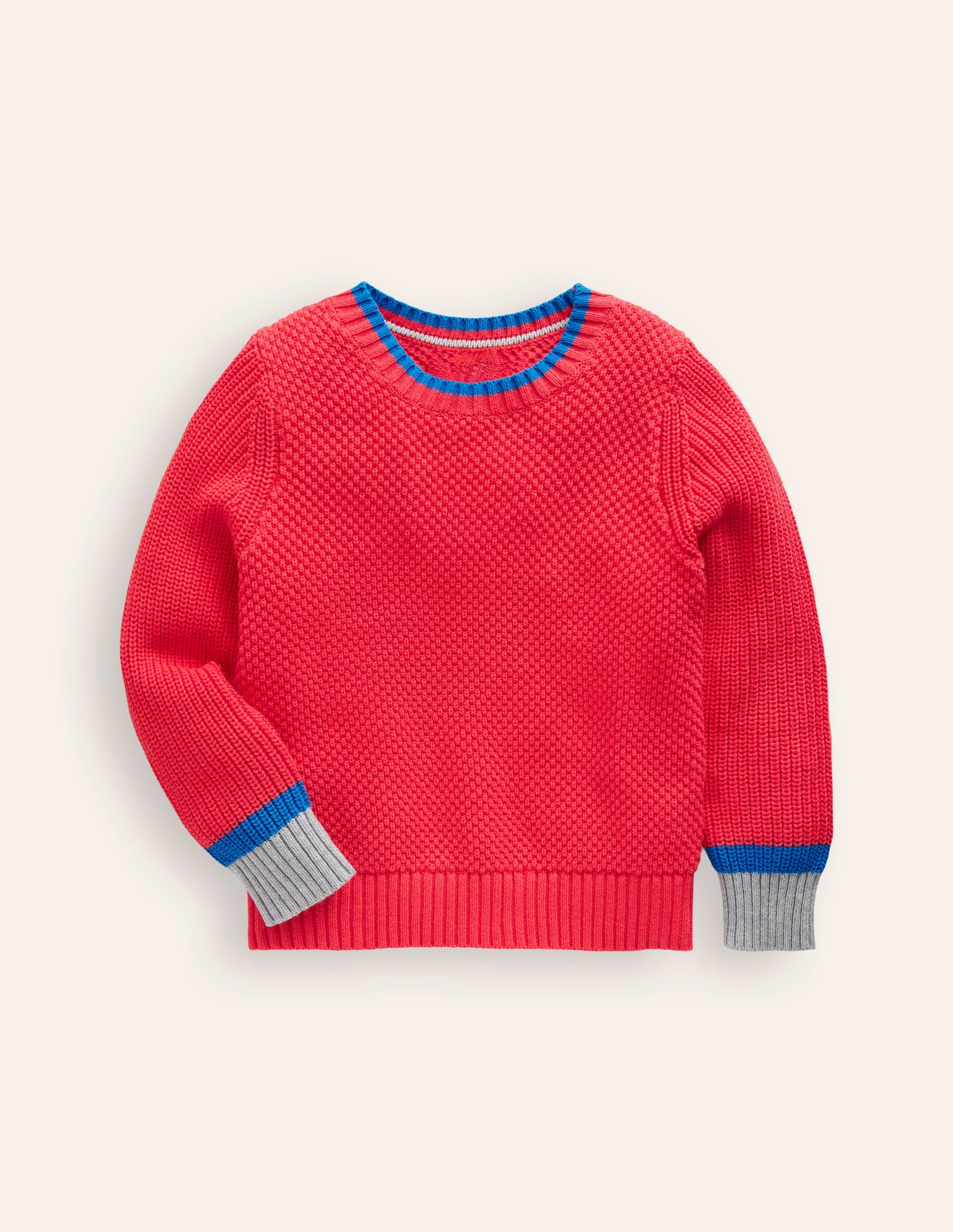 Chunky Cotton Jumper-Jam Red-1