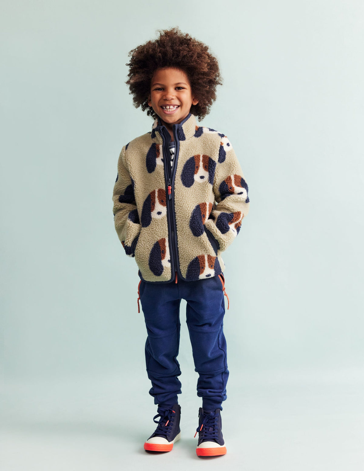Cosy Borg Jacket-Oatmeal Pups - Image 1