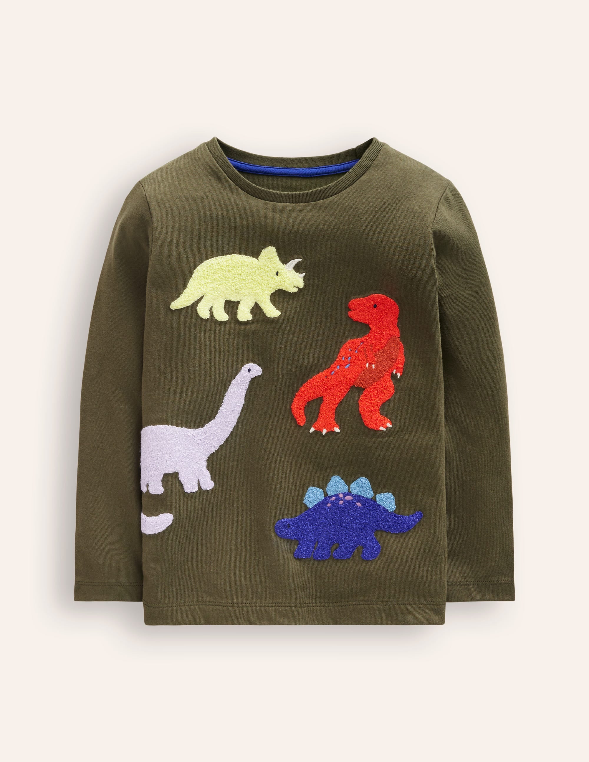 Boucle Detail T-shirt-Classic Khaki Dino - Image 1