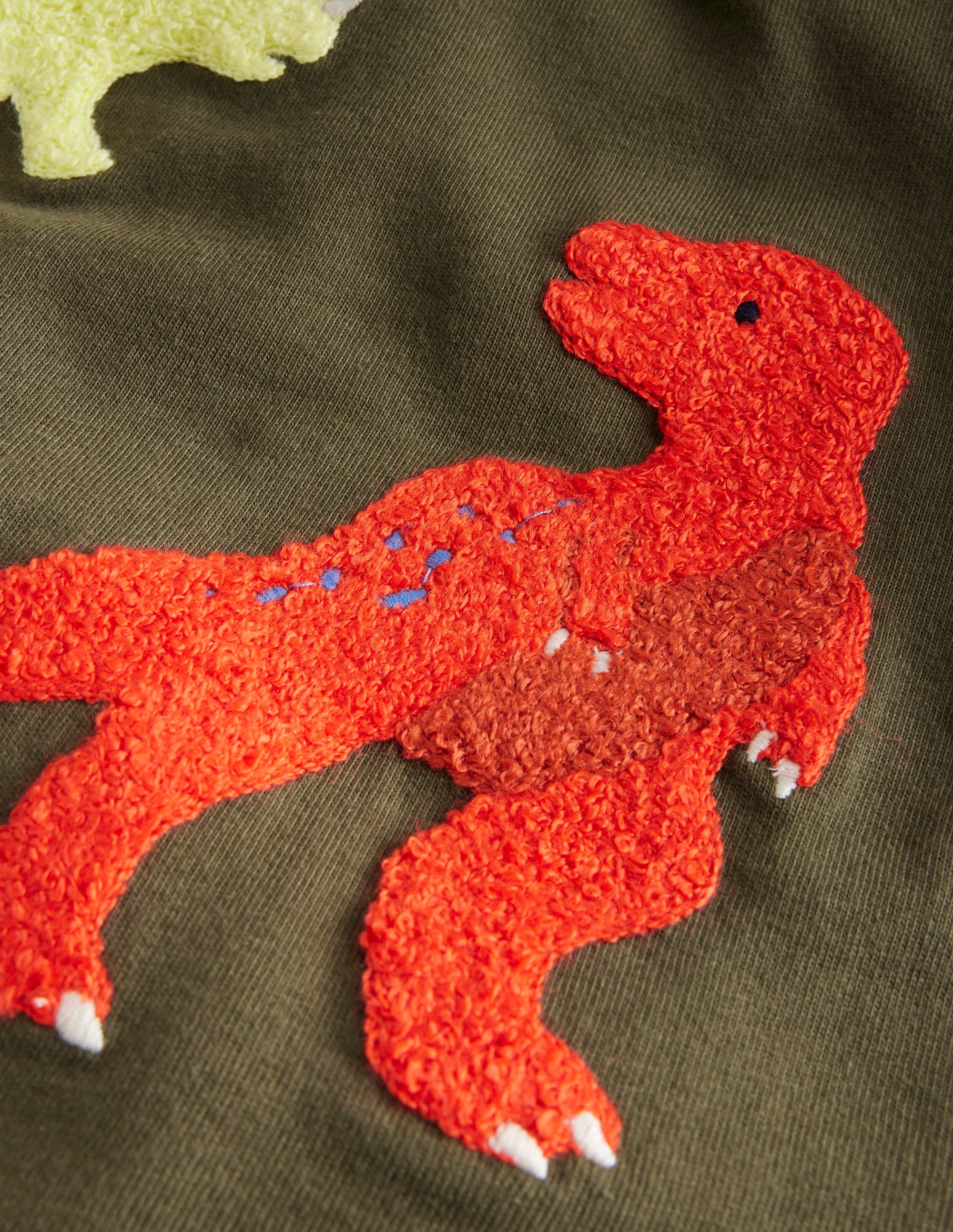Boucle Detail T-shirt-Classic Khaki Dino - Image 3