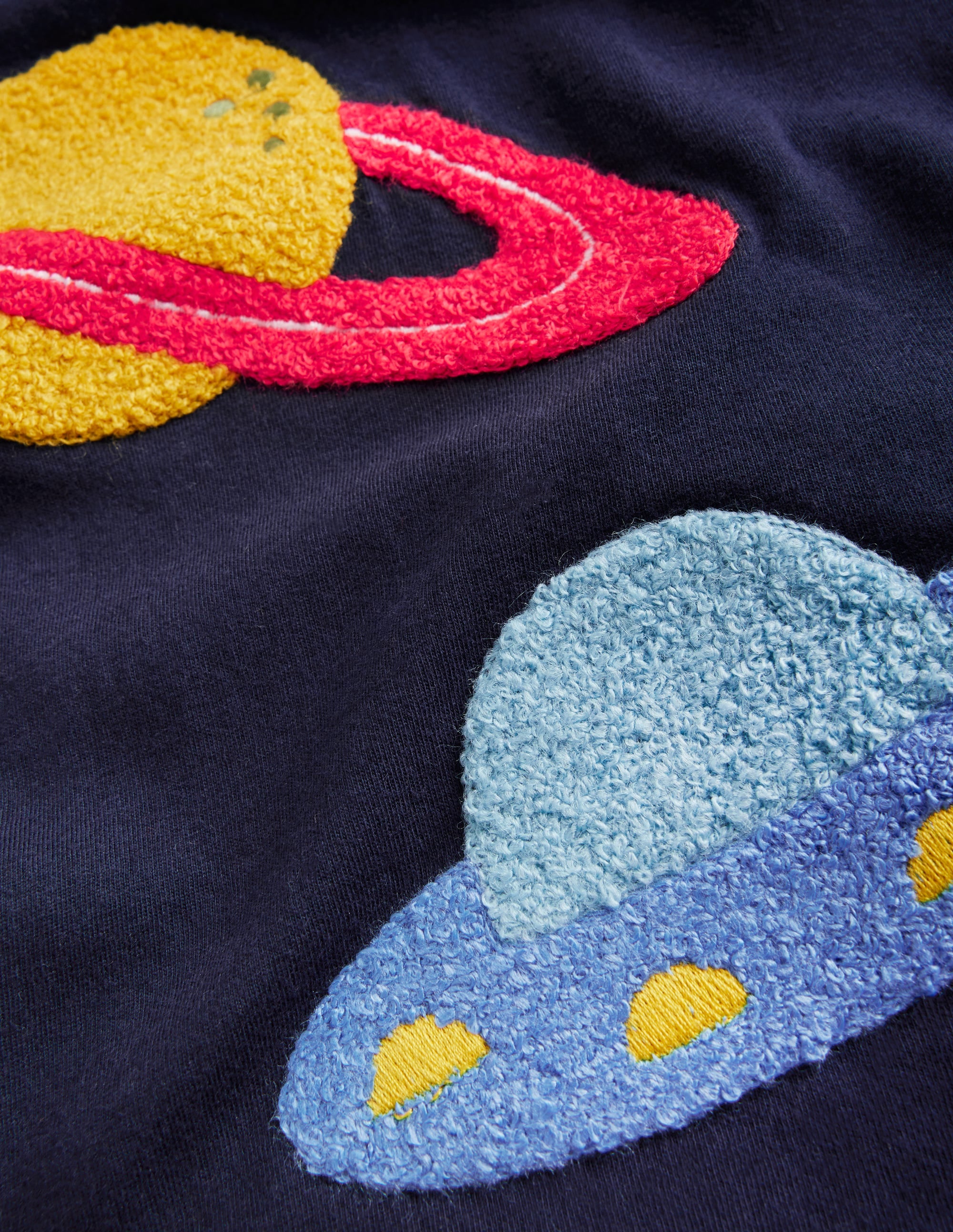 Boucle Detail T-shirt-College Navy Planets - Image 3
