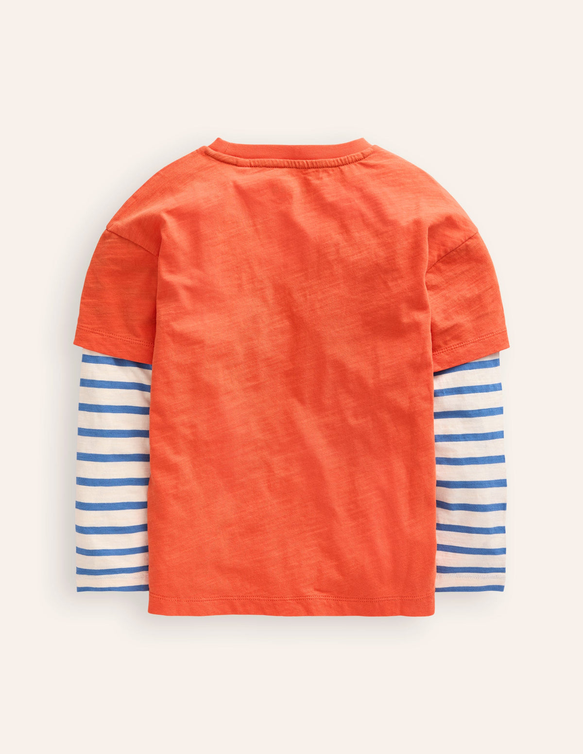 Mock Sleeve T-Shirt-Terracotta Orange-2