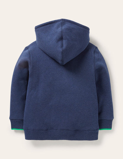 Shaggy-Lined Hoodie-College Navy Marl-2