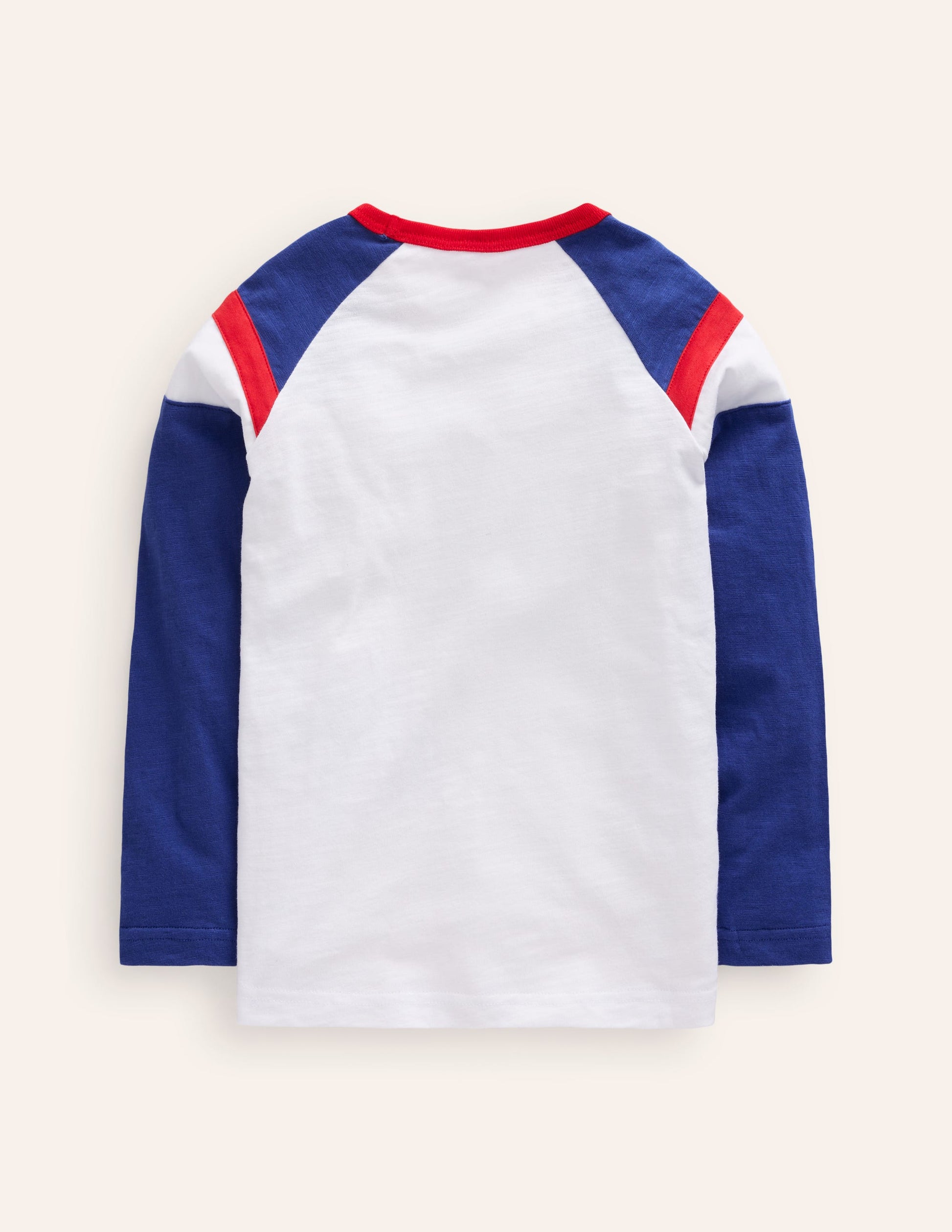 Long Sleeve Raglan T-shirt-Ivory/ Dazzling Blue-2