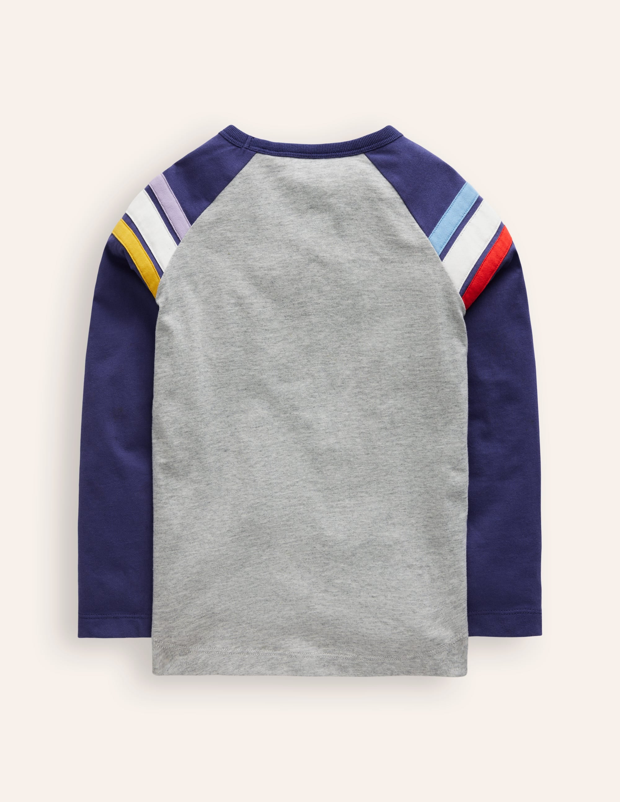 Long Sleeve Raglan T-shirt-Grey Marl/ Starboard Blue - Image 2