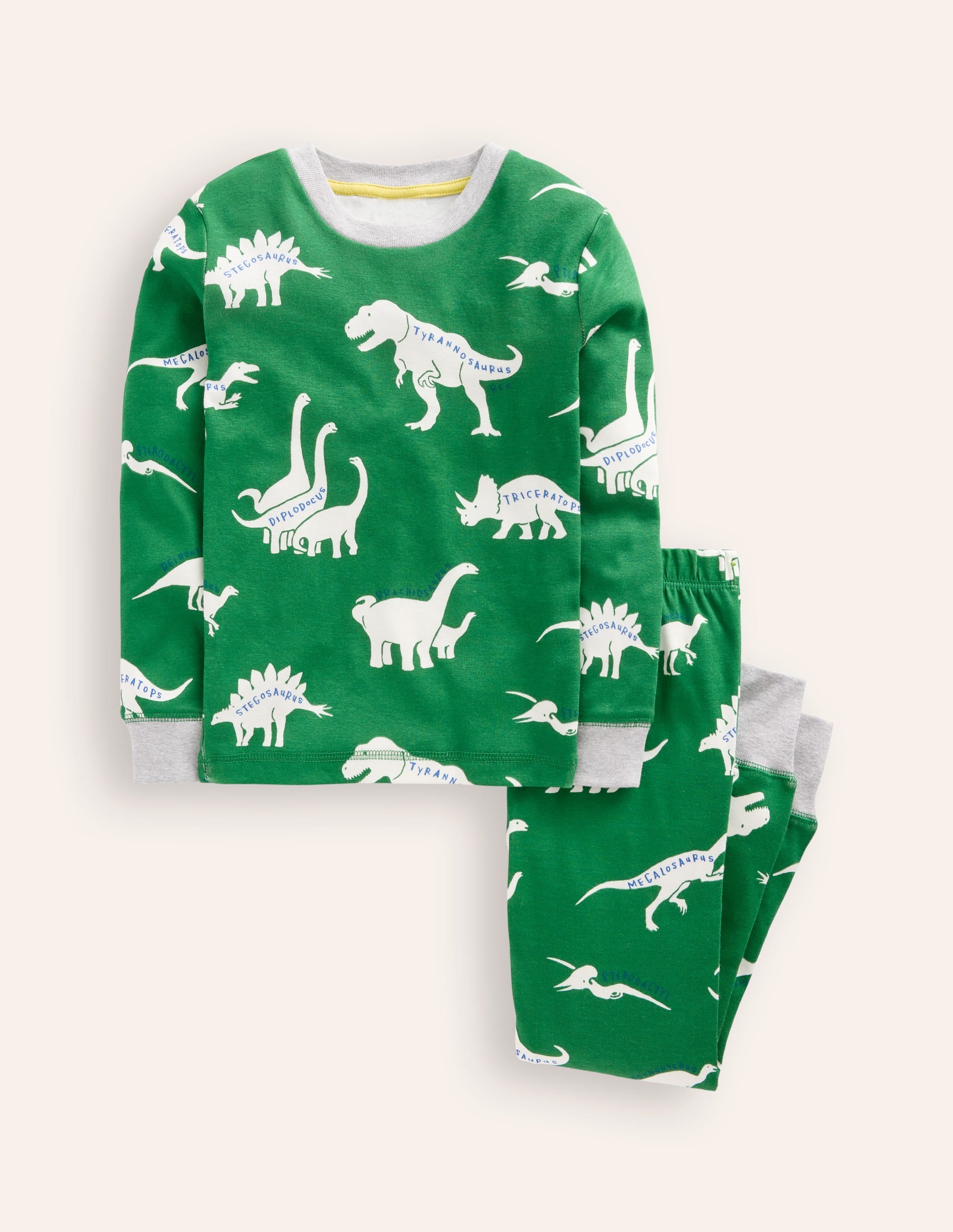 Snug Glow-in-the-dark Pyjamas-Highland Green Dino - Image 1