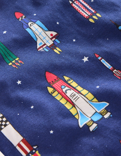 Snug Glow-in-the-dark Pyjamas-Starboard Blue Rockets-3