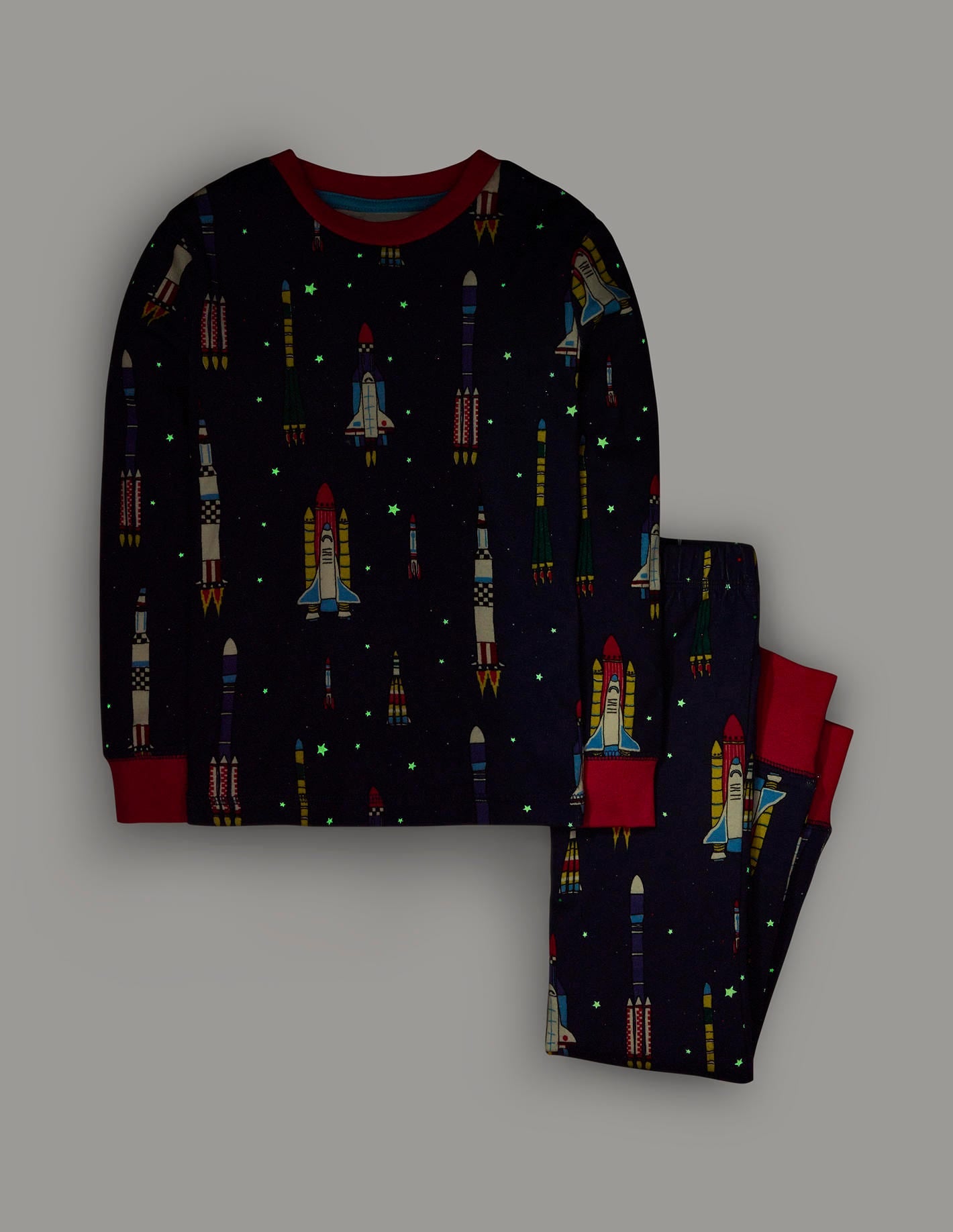 Snug Glow-in-the-dark Pyjamas-Starboard Blue Rockets-4