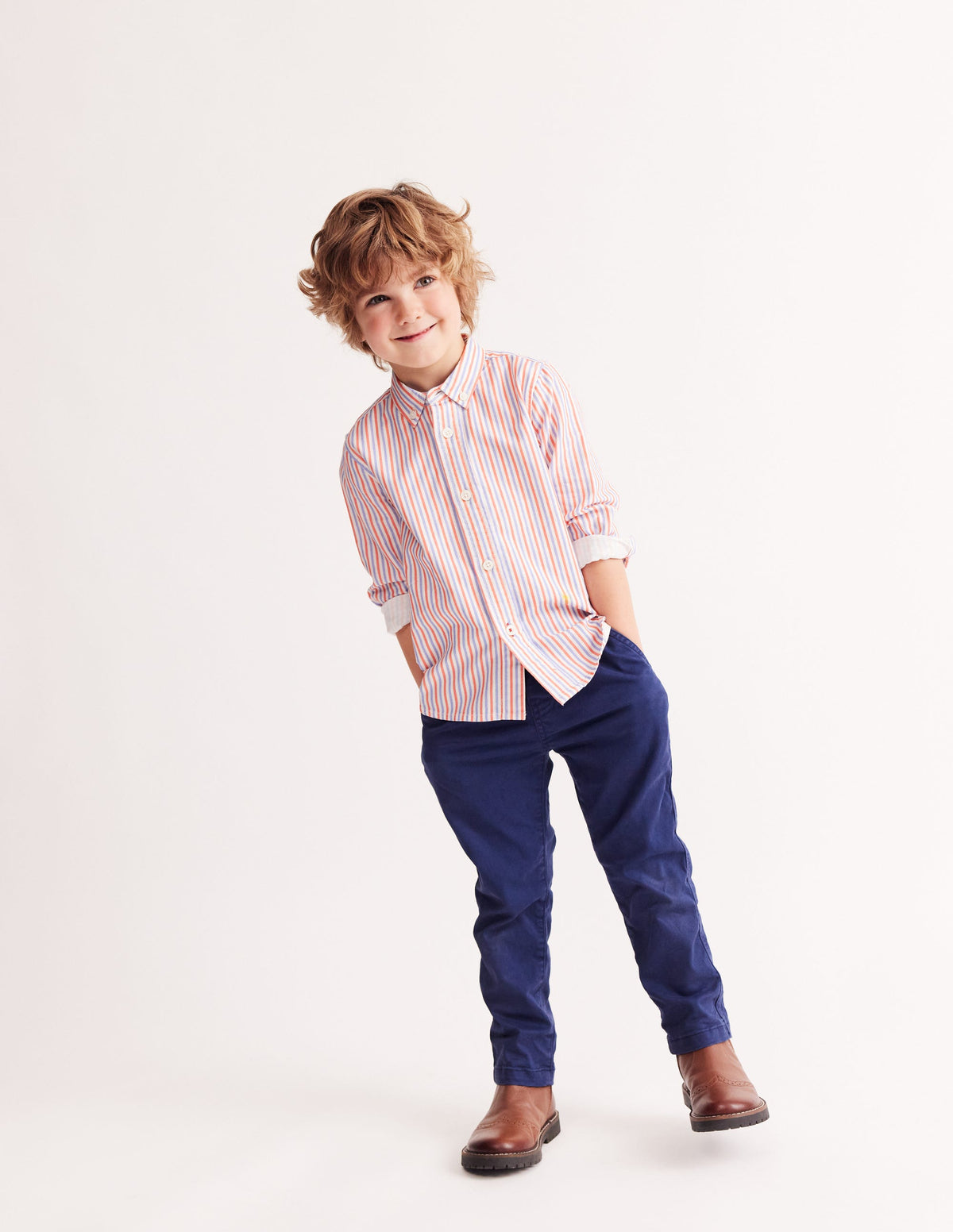 Oxford Shirt-Poppy Red/Blue Stripe - Image 1