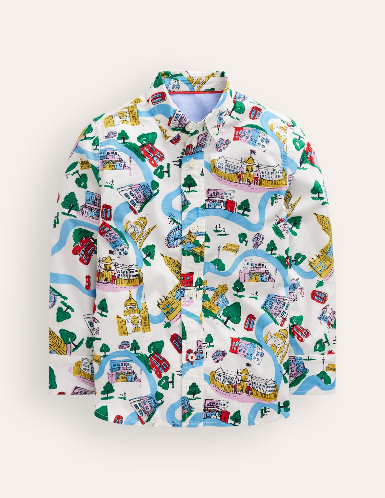 Printed Cotton Shirt-Multi London Town-1