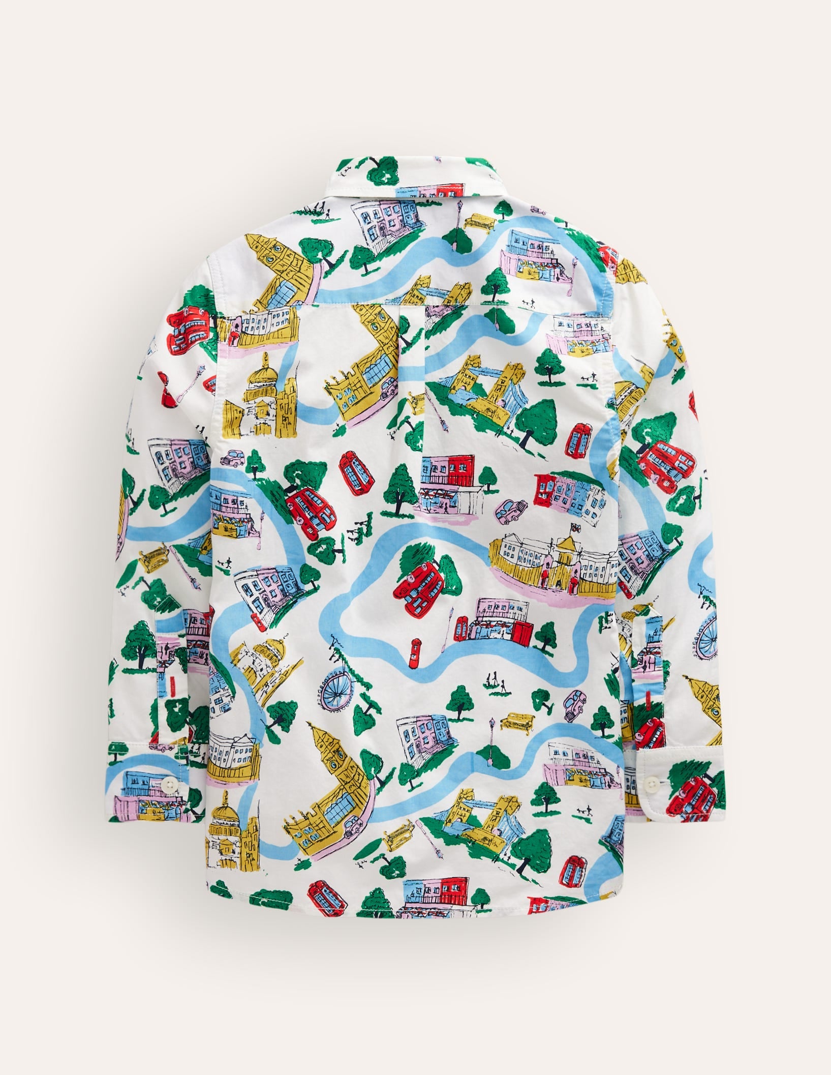 Printed Cotton Shirt-Multi London Town-2