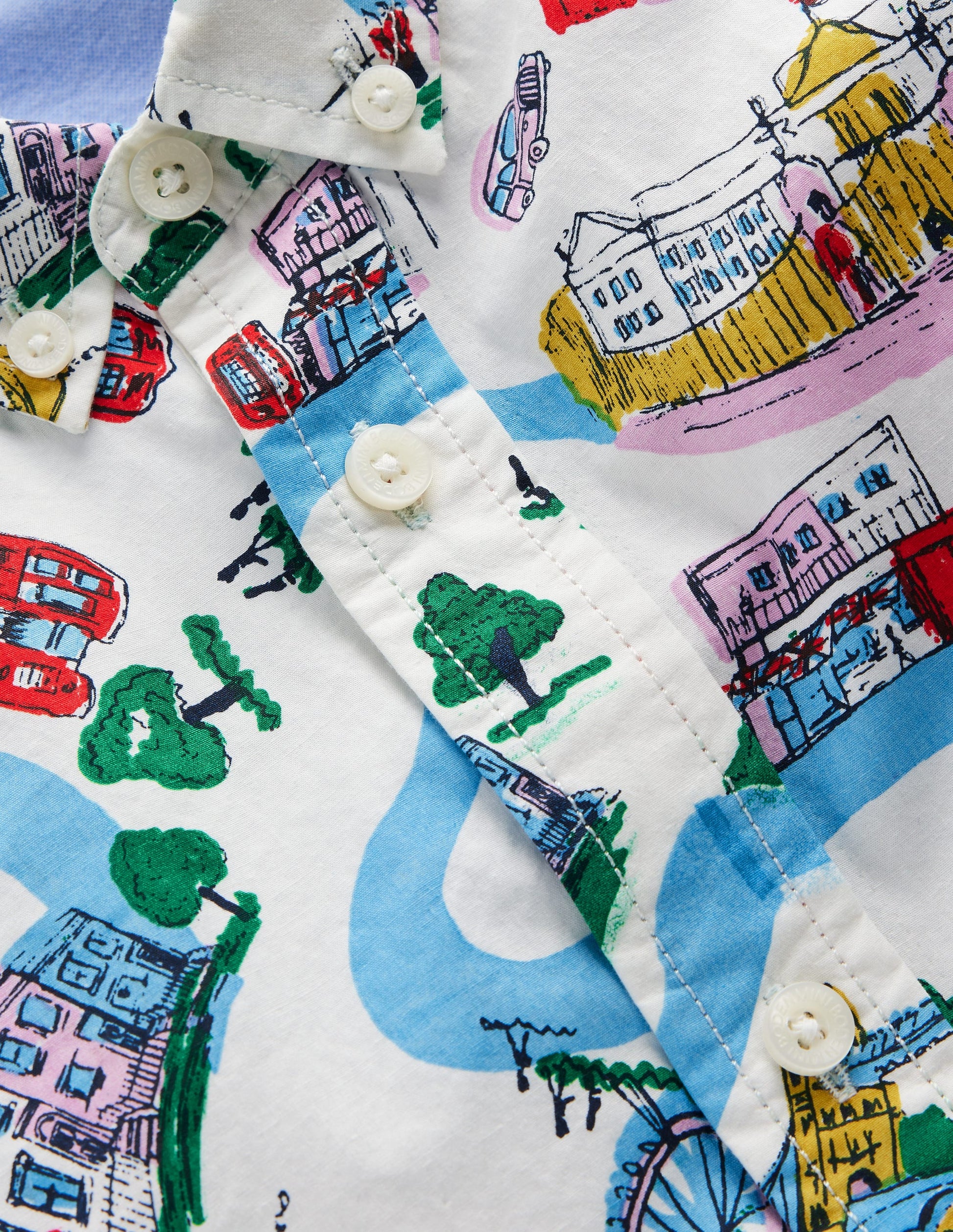 Printed Cotton Shirt-Multi London Town-3
