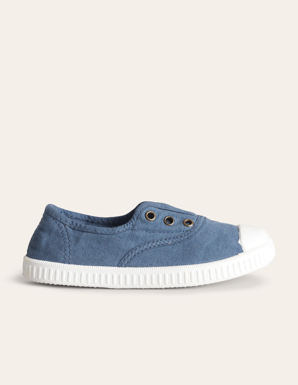 Laceless Canvas Pull-ons-College Navy - Image 1