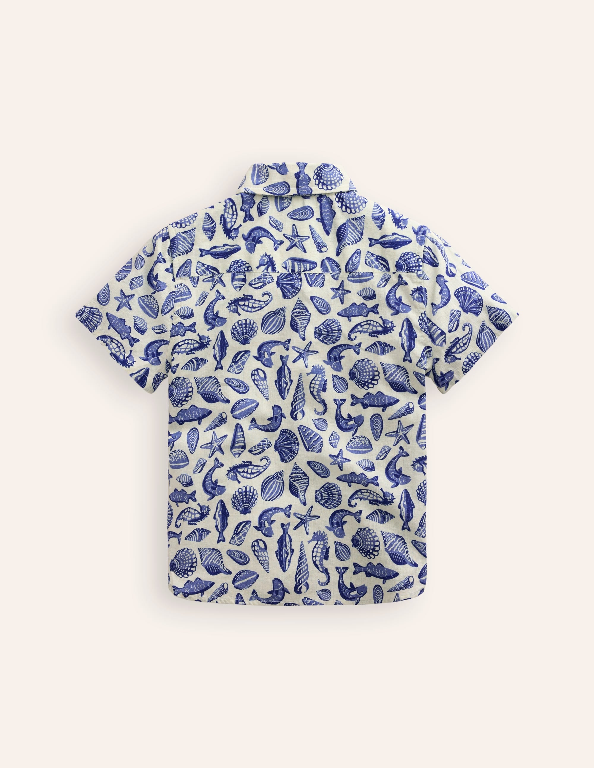 Cotton Linen Shirt-Sapphire Blue Seashore - Image 2