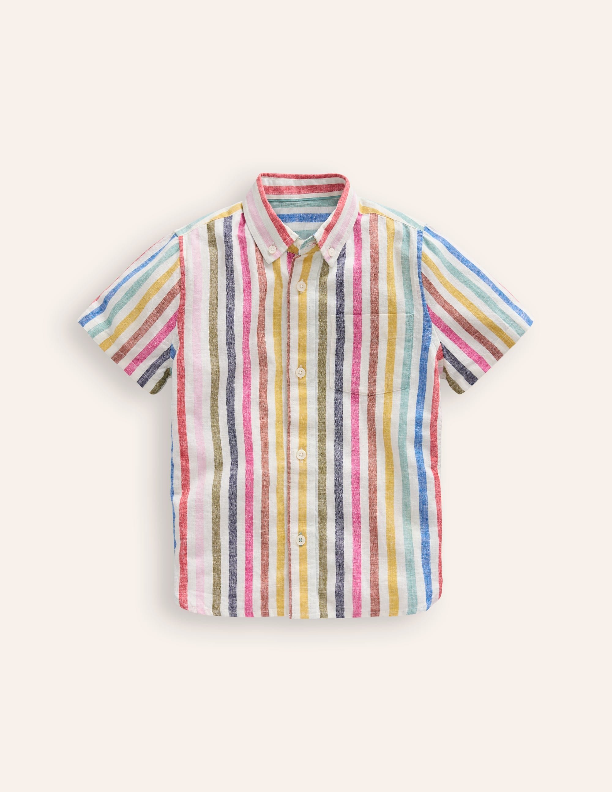 Cotton Linen Shirt-Multistripe - Image 3
