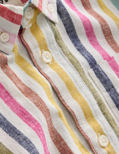 Cotton Linen Shirt-Multistripe-5