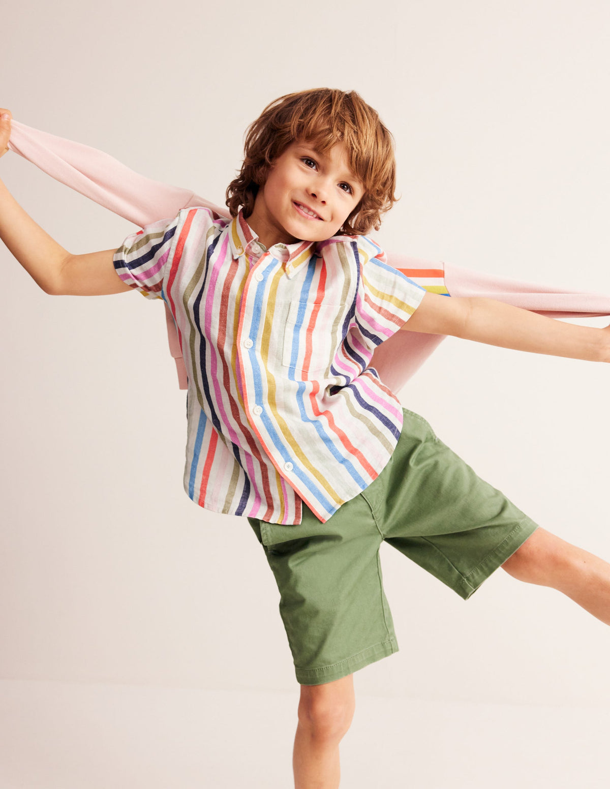 Cotton Linen Shirt-Multistripe - Image 2