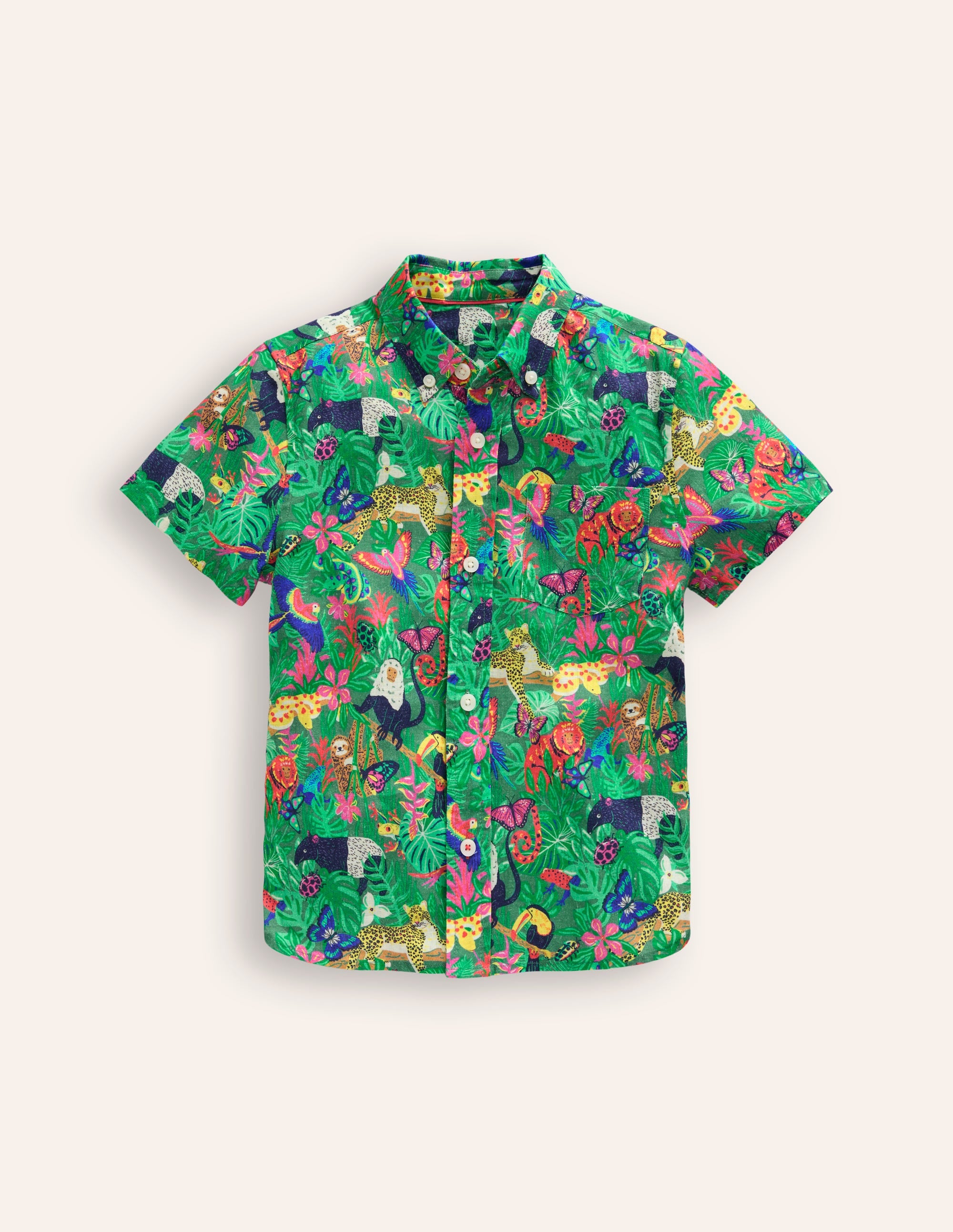 Cotton Linen Shirt-Tropical Rainforest - Image 1