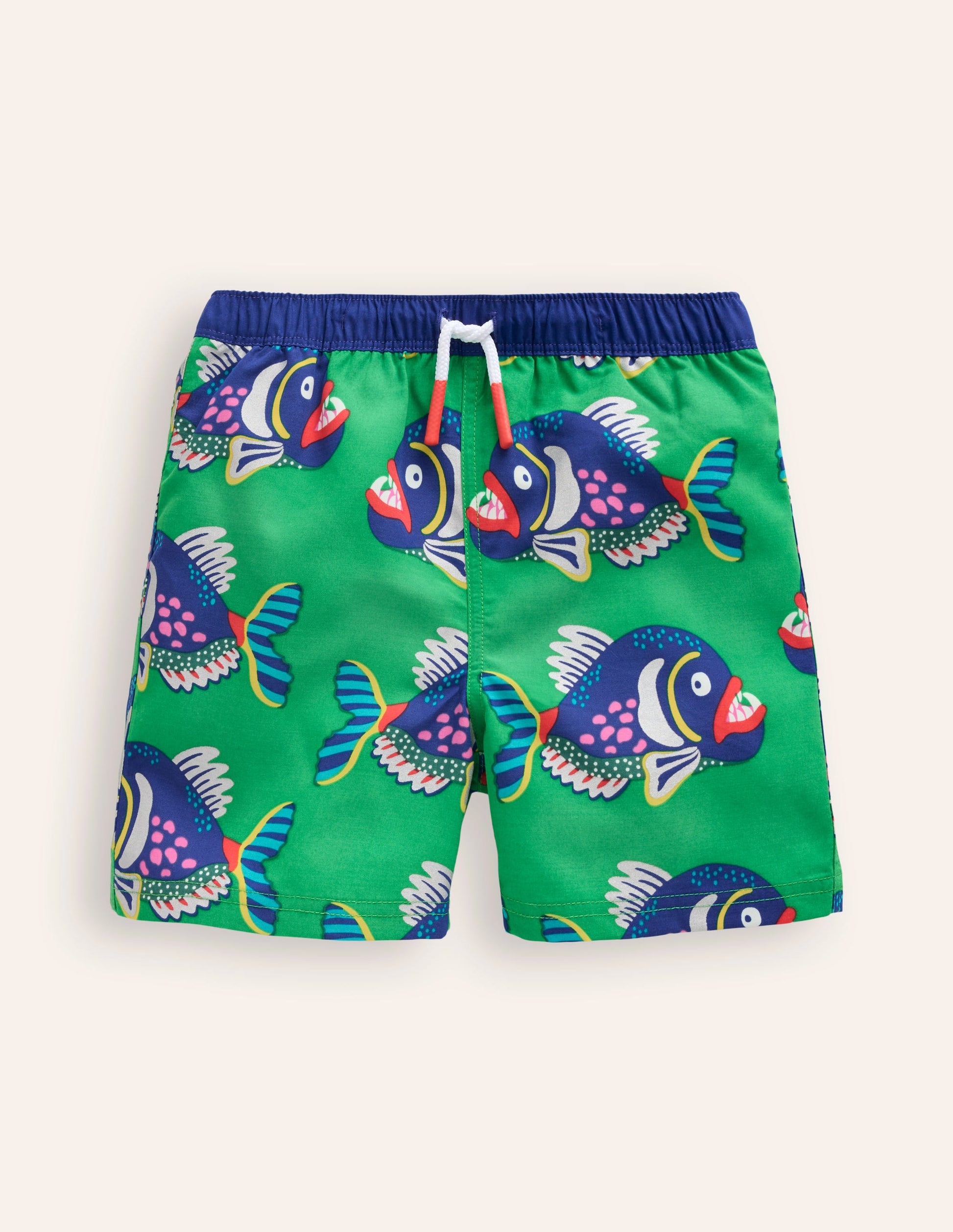 Swim Shorts-Sapling Green Piranhas-1