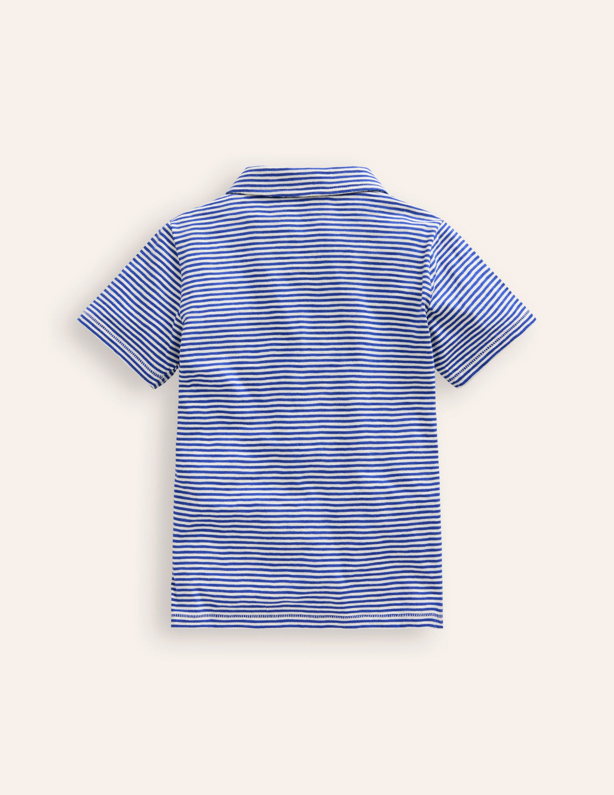 Slub Polo Shirt-Sapphire Blue/ Vanilla Pod-2