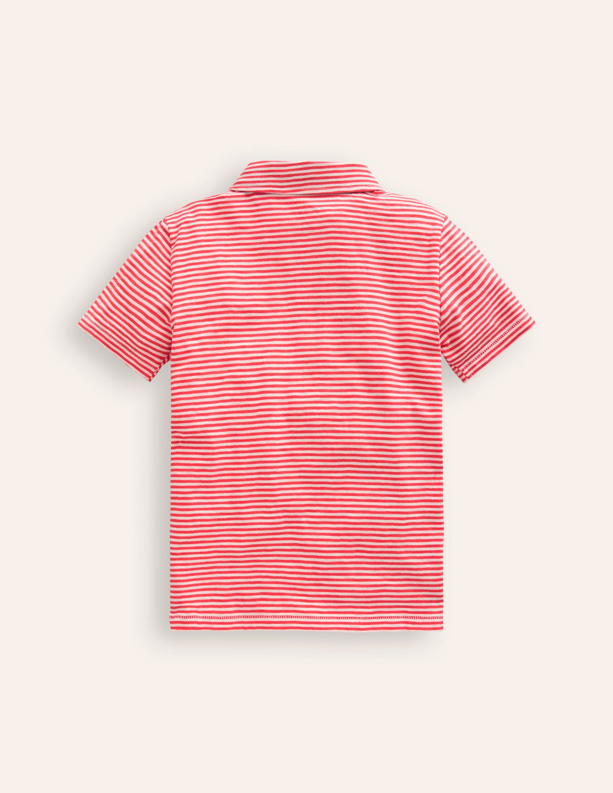 Slub Polo Shirt-Jam Red/ Vanilla Pod - Image 2