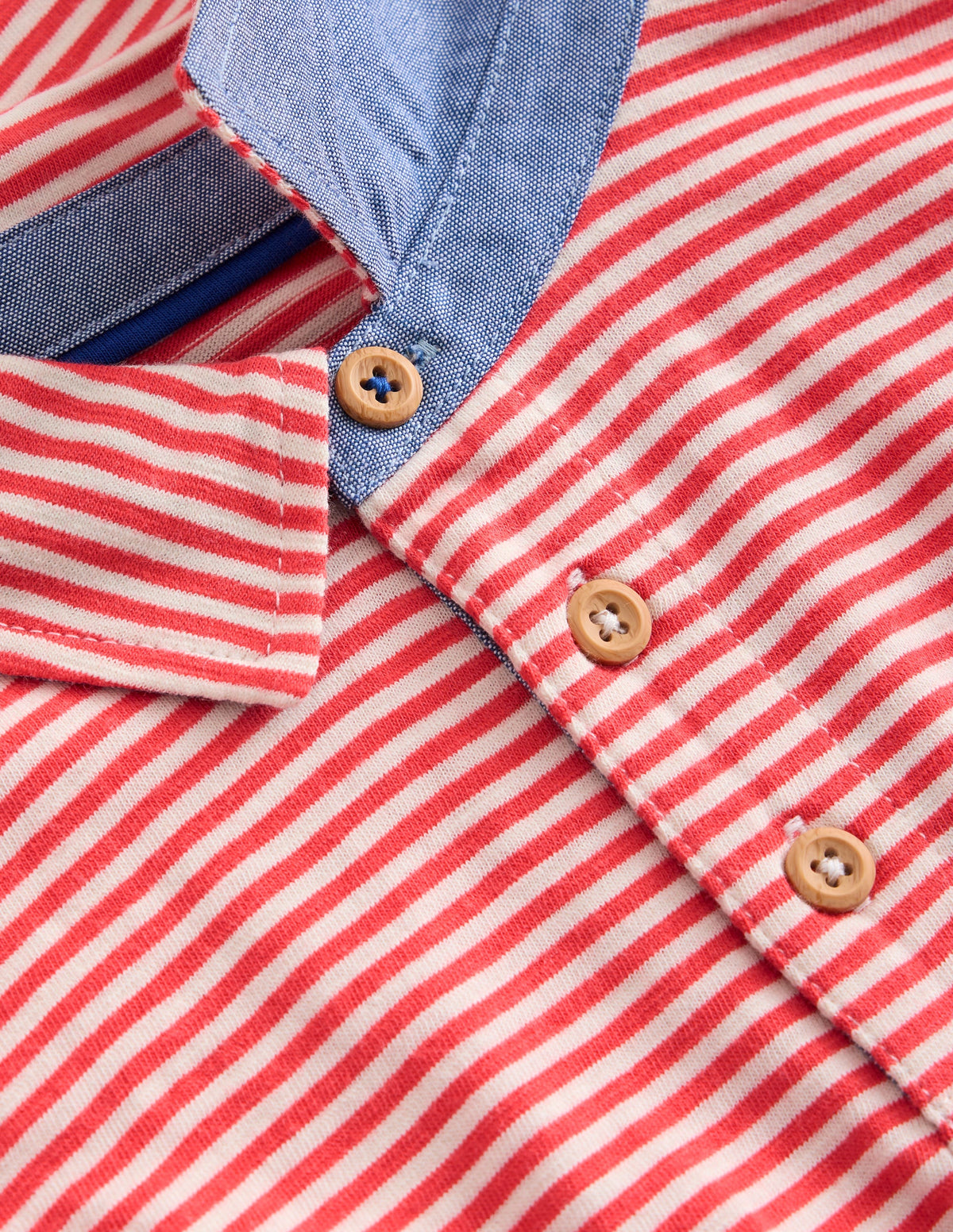 Slub Polo Shirt-Jam Red/ Vanilla Pod-3