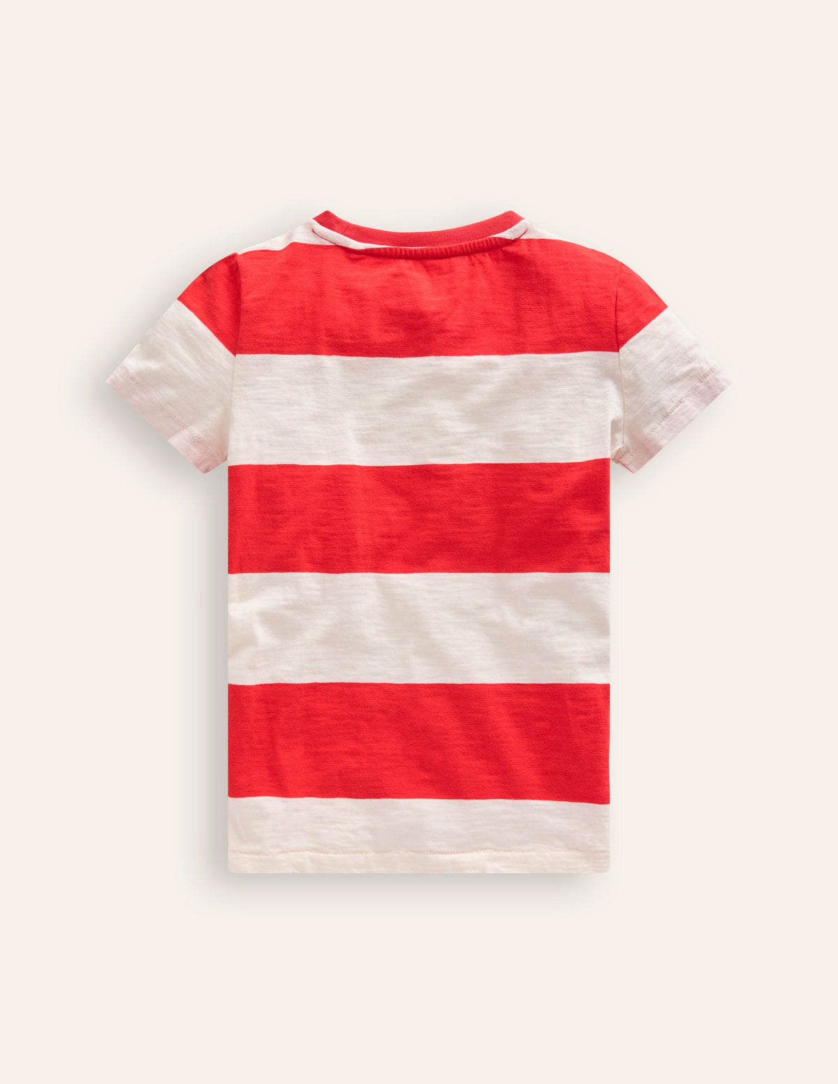 Washed Slub T-shirt-Poppy Red/ Ivory - Image 2