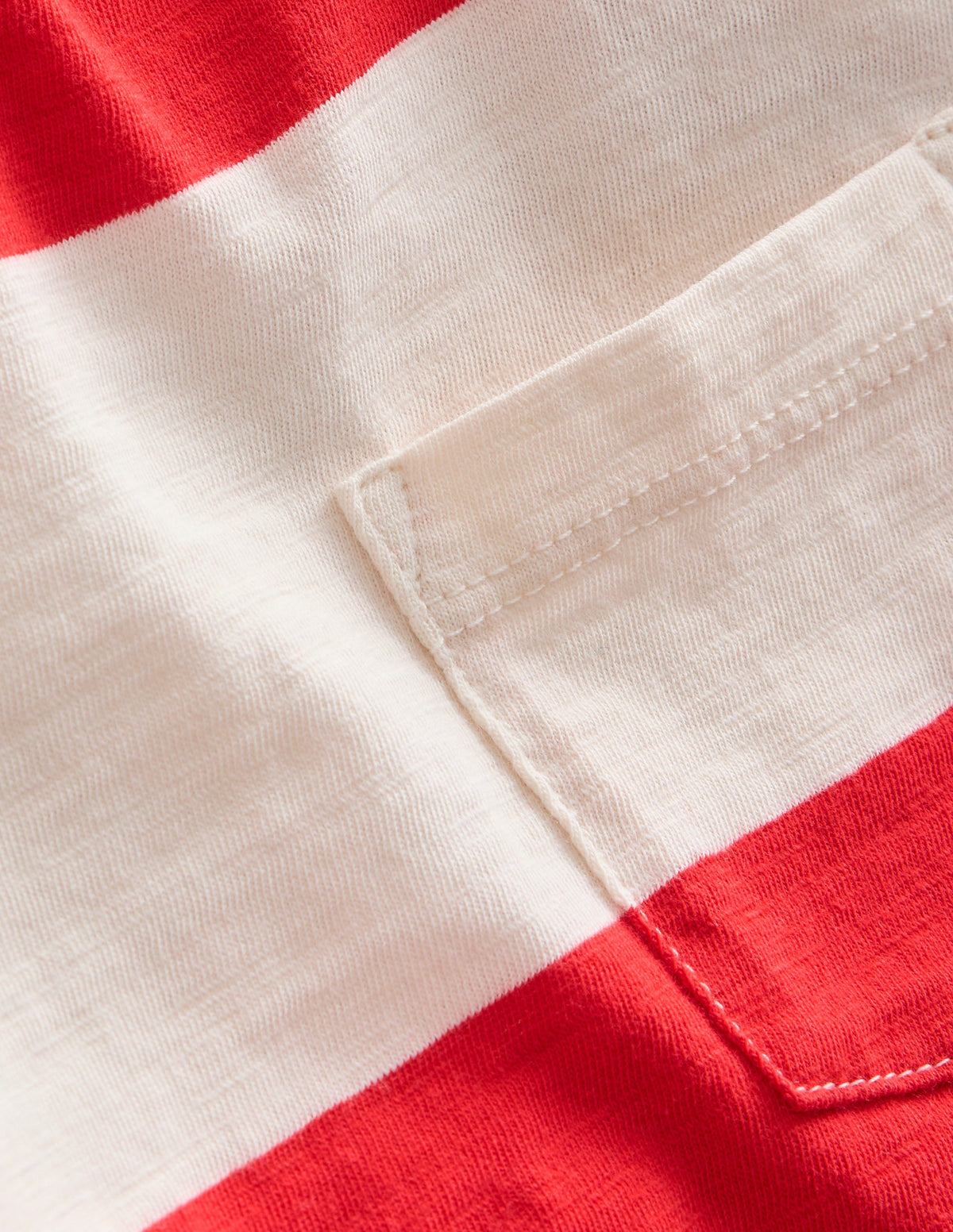 Washed Slub T-shirt-Poppy Red/ Ivory - Image 3