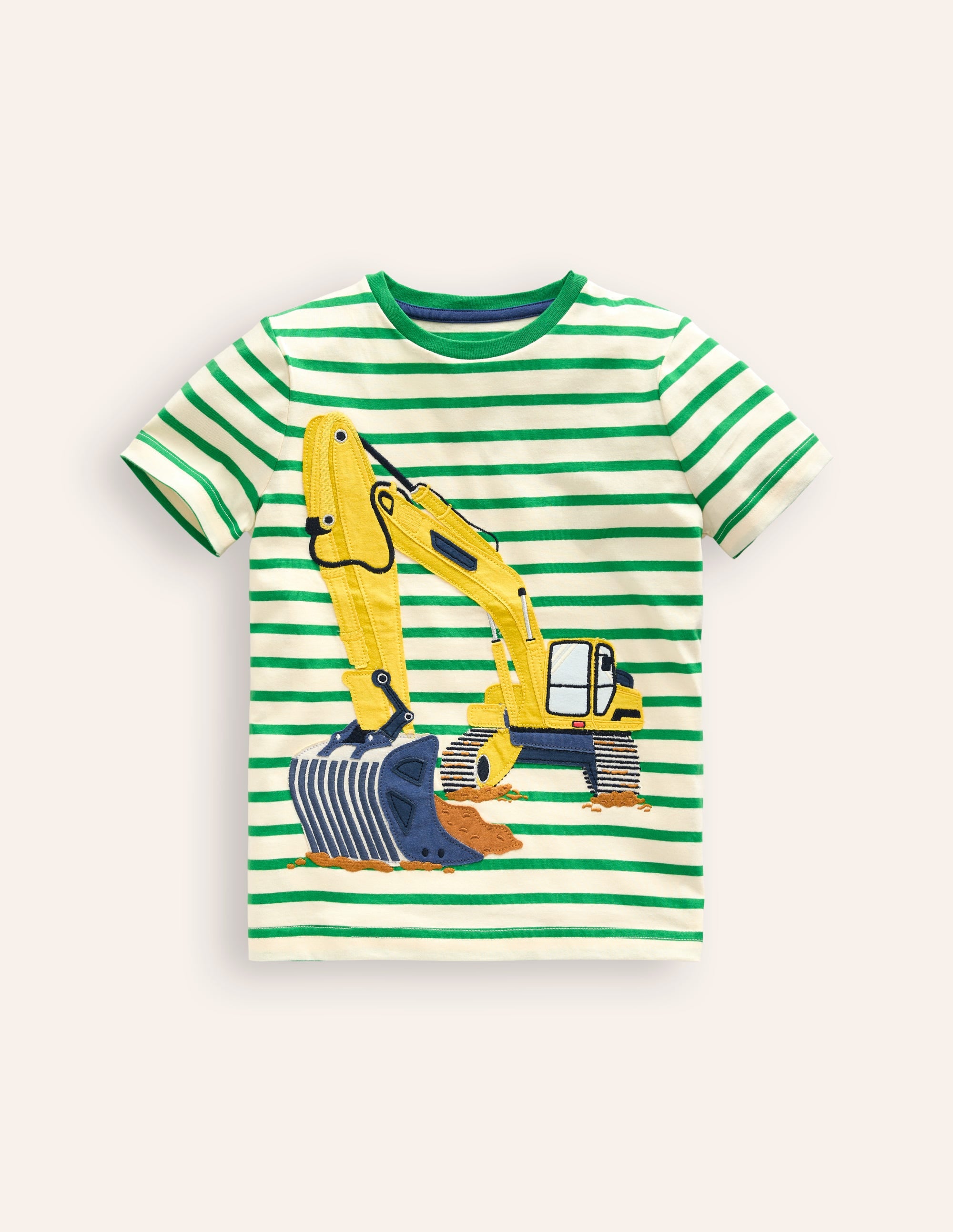 Big Appliqué Logo T-shirt-Runnerbean Green/ Ivory Digger - Image 1