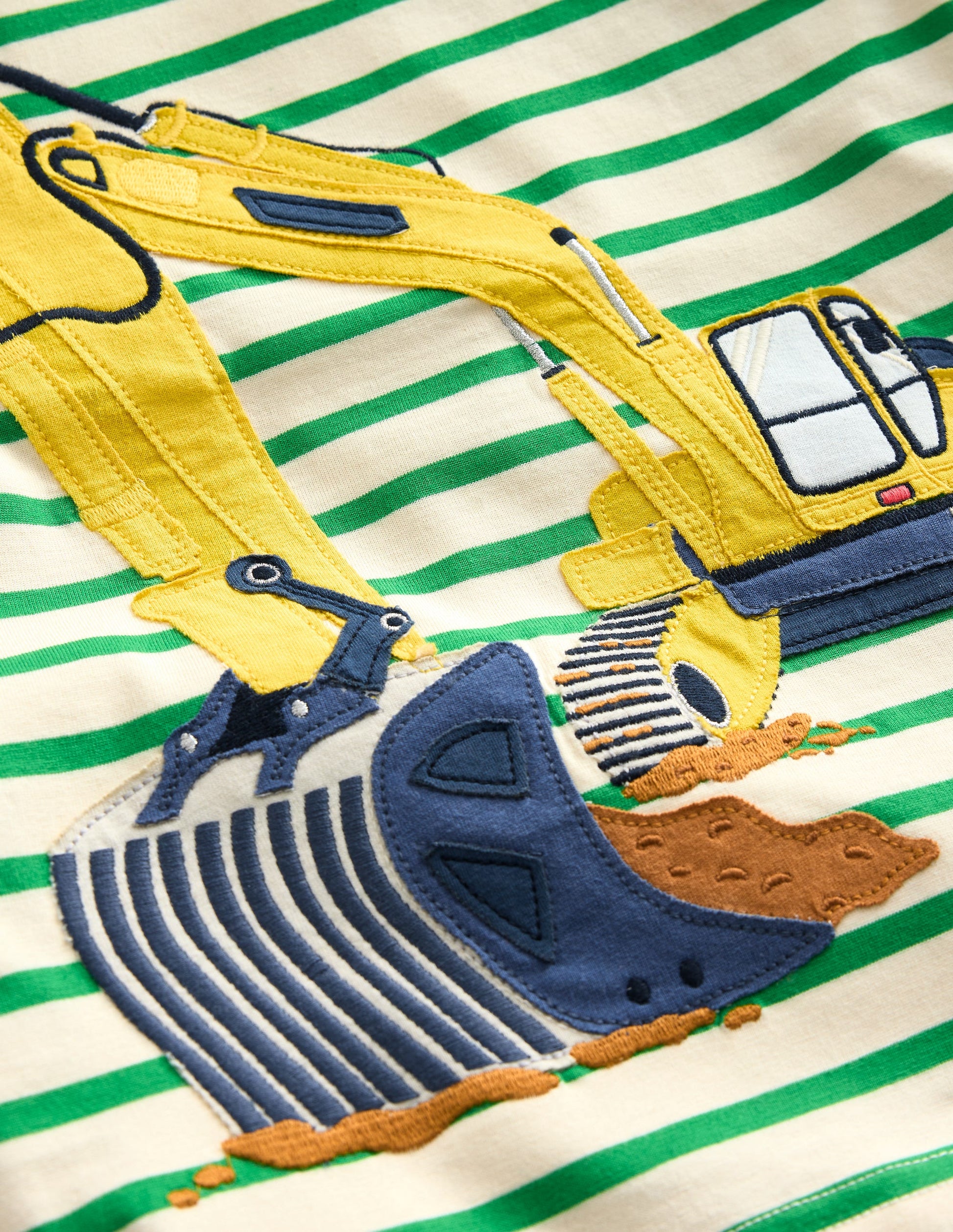 Big Appliqué Logo T-shirt-Runnerbean Green/ Ivory Digger-3