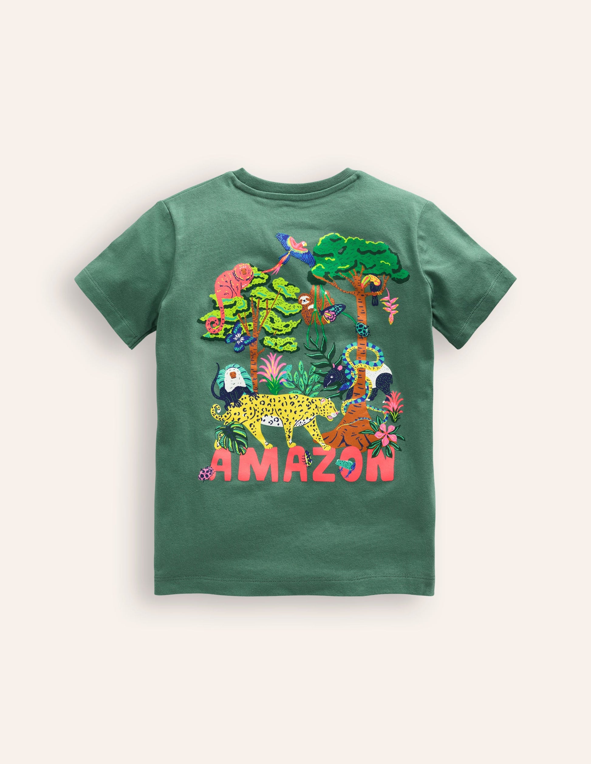 Front & Back Printed T-shirt-Spruce Green Amazon-2