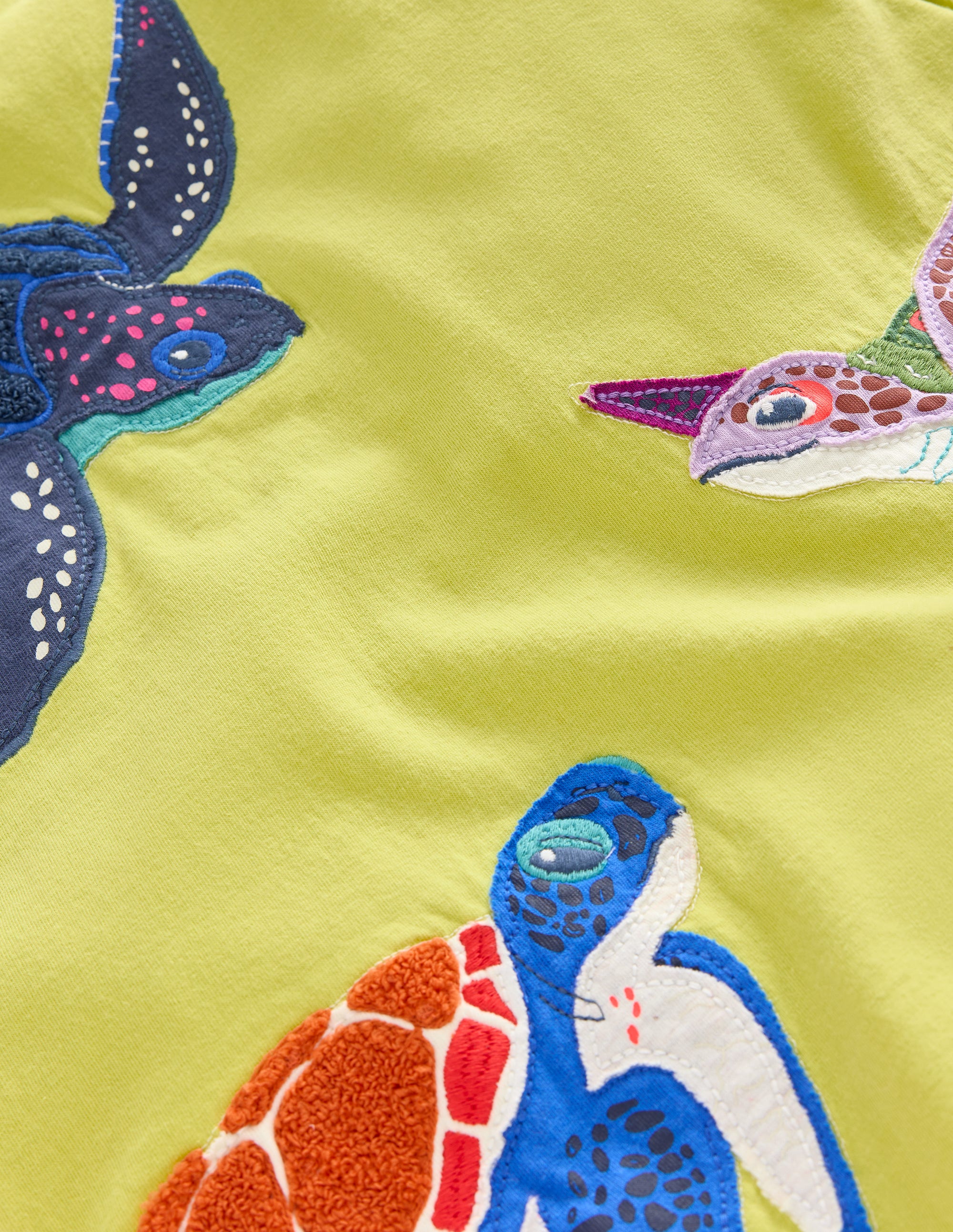 Big Appliqué Animals T-shirt-Sherbet Yellow Turtles - Image 3